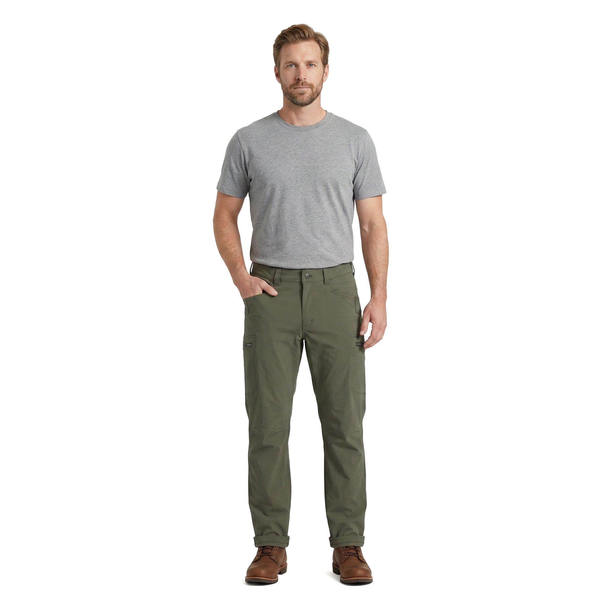 Carhartt&nbsp;Tapered servicebukser full stretch, Moss, large image number 2