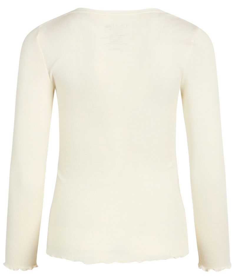 Claire Woman l&aring;ng&auml;rmad T-shirt med merinoull dam, Ivory