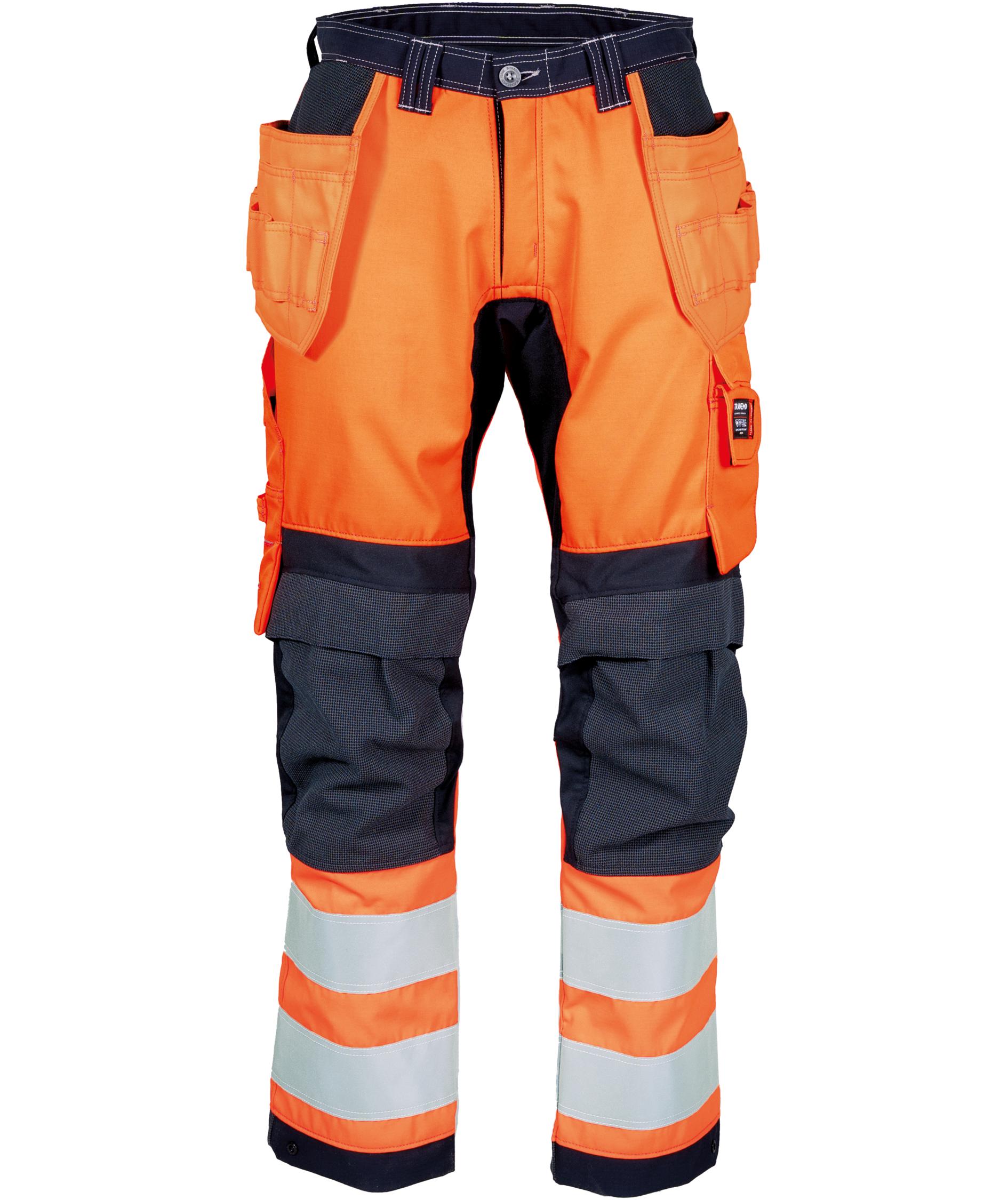 Tranemo Zenith FR h&aring;ndverksbukse, Hi-Vis Orange/Marine