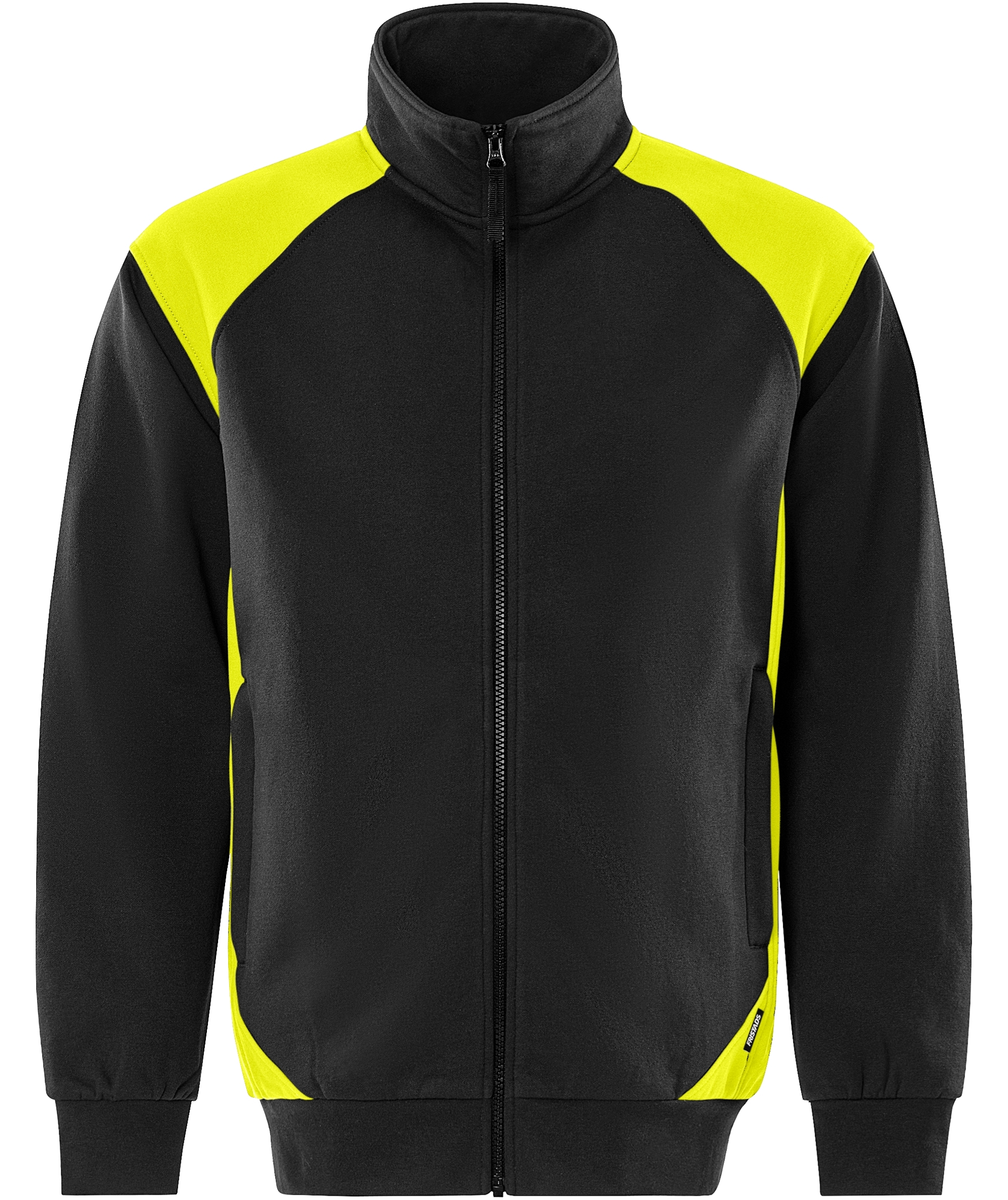 Fristads cardigan 7248 GSM, Svart/Hi-Vis Gul