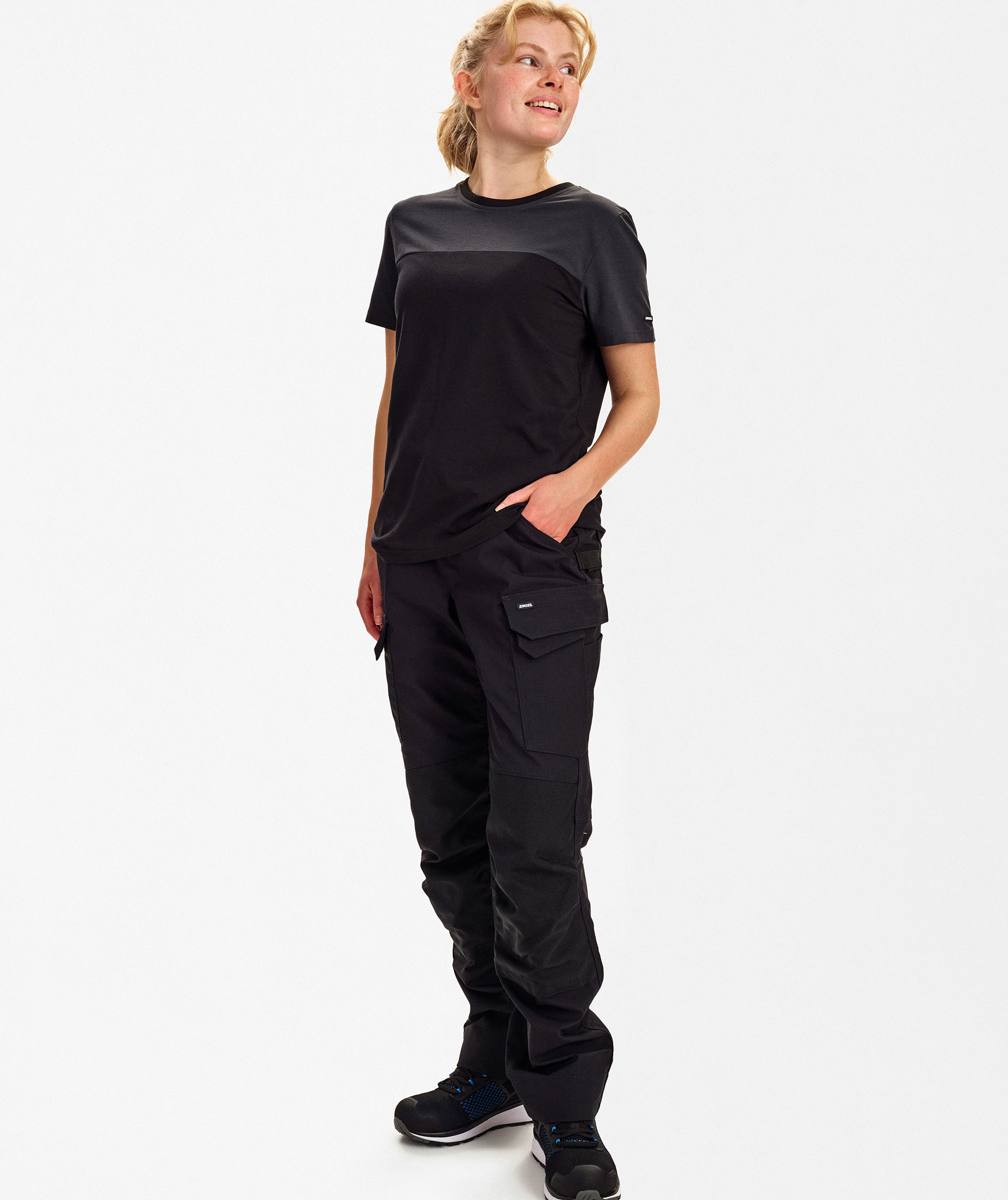 Engel Entire dame T-shirt, Black/Anthracite Grey, large image number 2