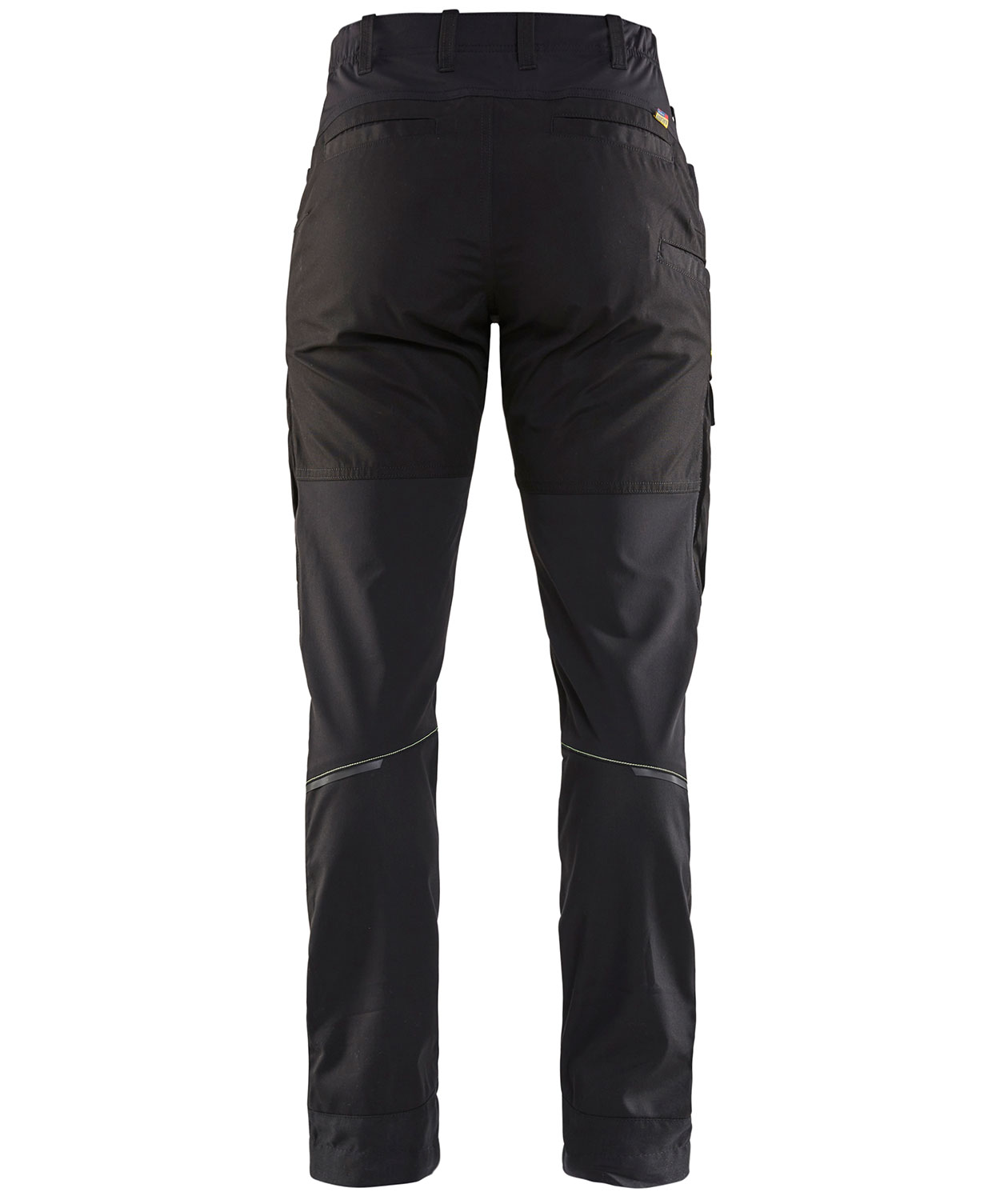 Bl&aring;kl&auml;der dame arbejdsbukser, Sort/Hi-Vis Gul, large image number 1