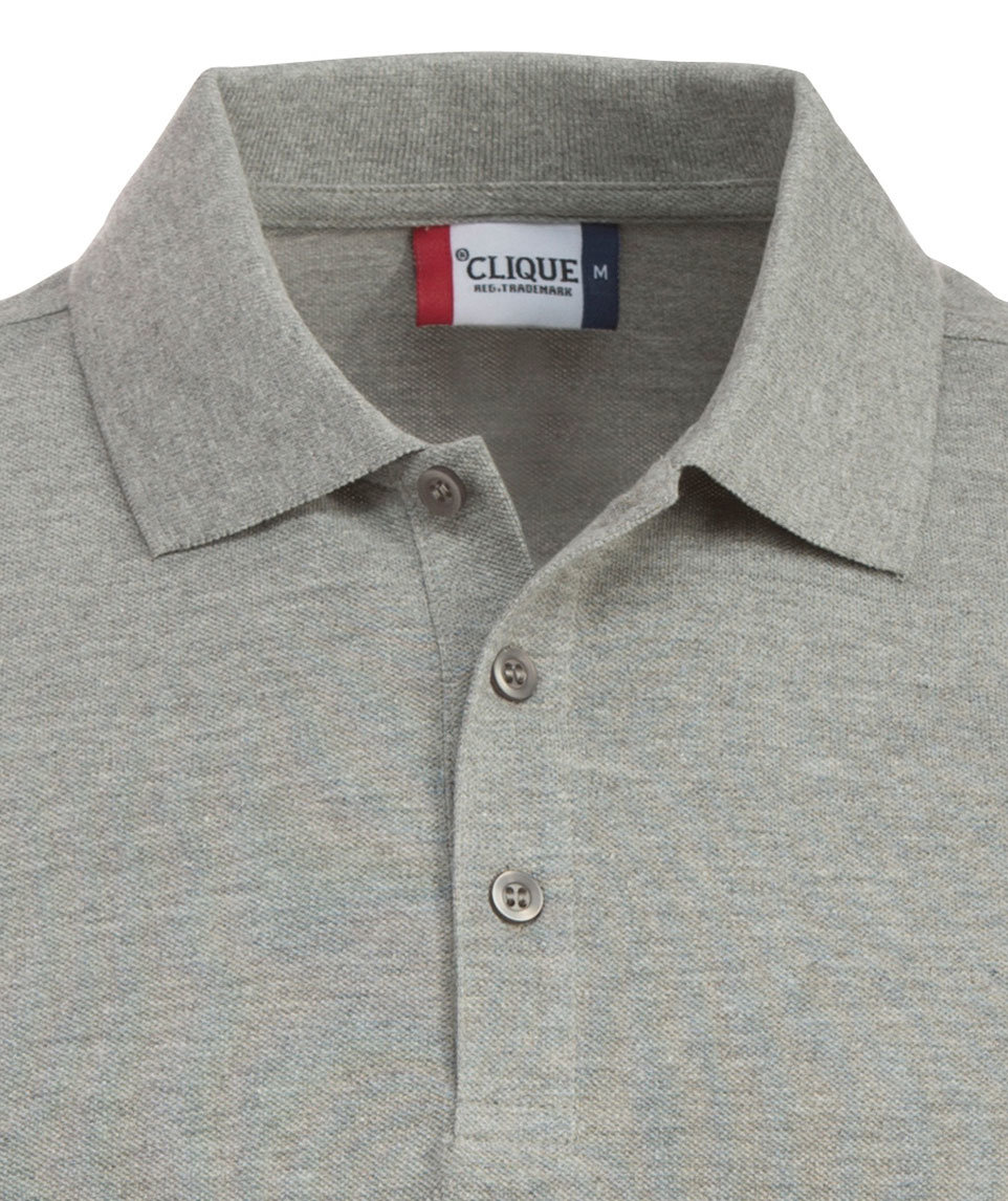 Clique Classic Lincoln polo T-Skjorte, Gr&aring;&nbsp;Melange