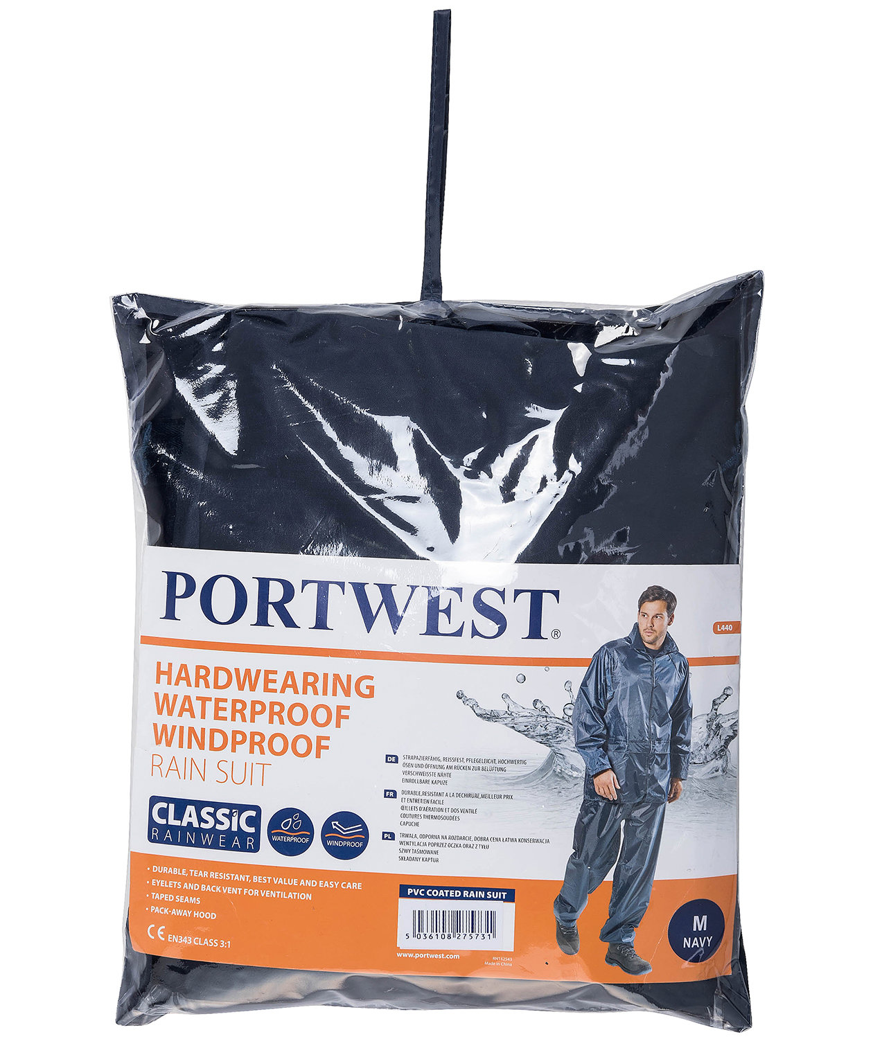 Portwest Regenanzug, Marine, large image number 2