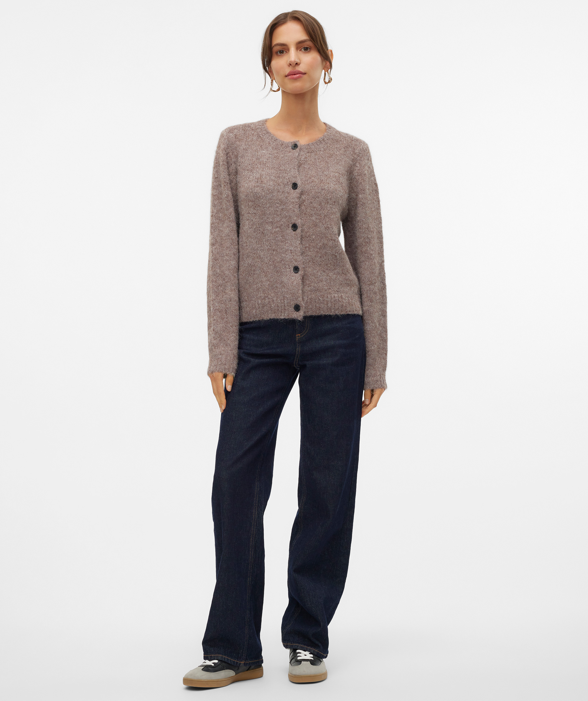 Vero Moda VMNOVAH Damen Strick Cardigan, Brown Lentil, large image number 5