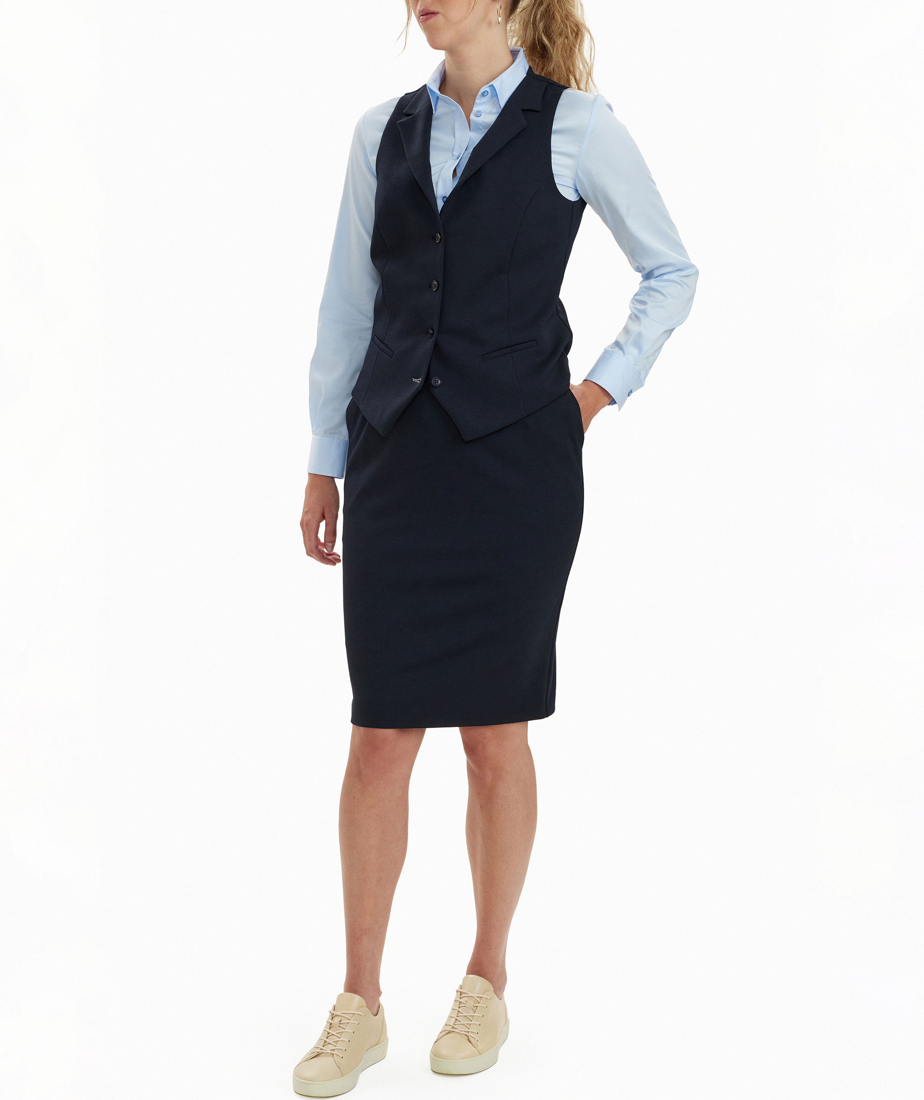 Sunwill Extreme Flex Modern fit kjol dam, Dark navy