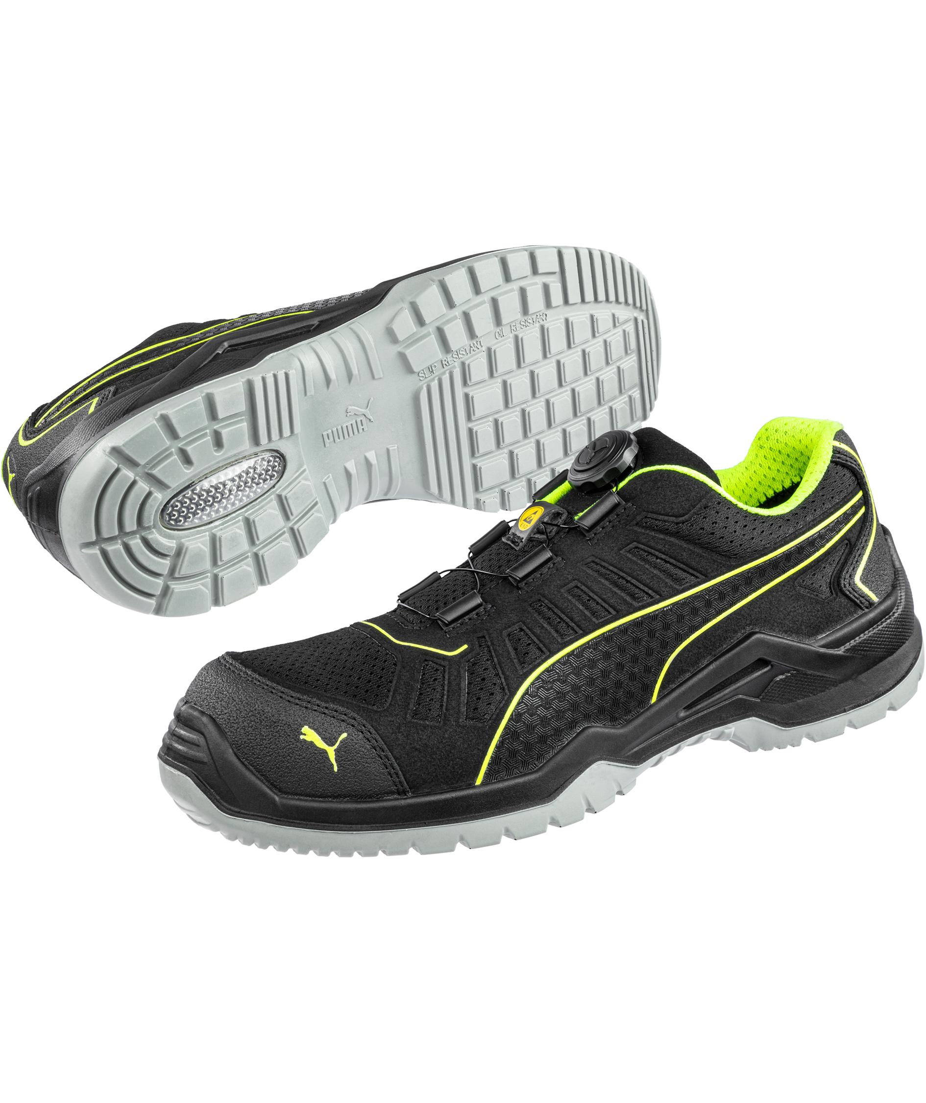 Puma Fuse TC Green Low Disc safety shoes S1P, Black/Green, large image number 5