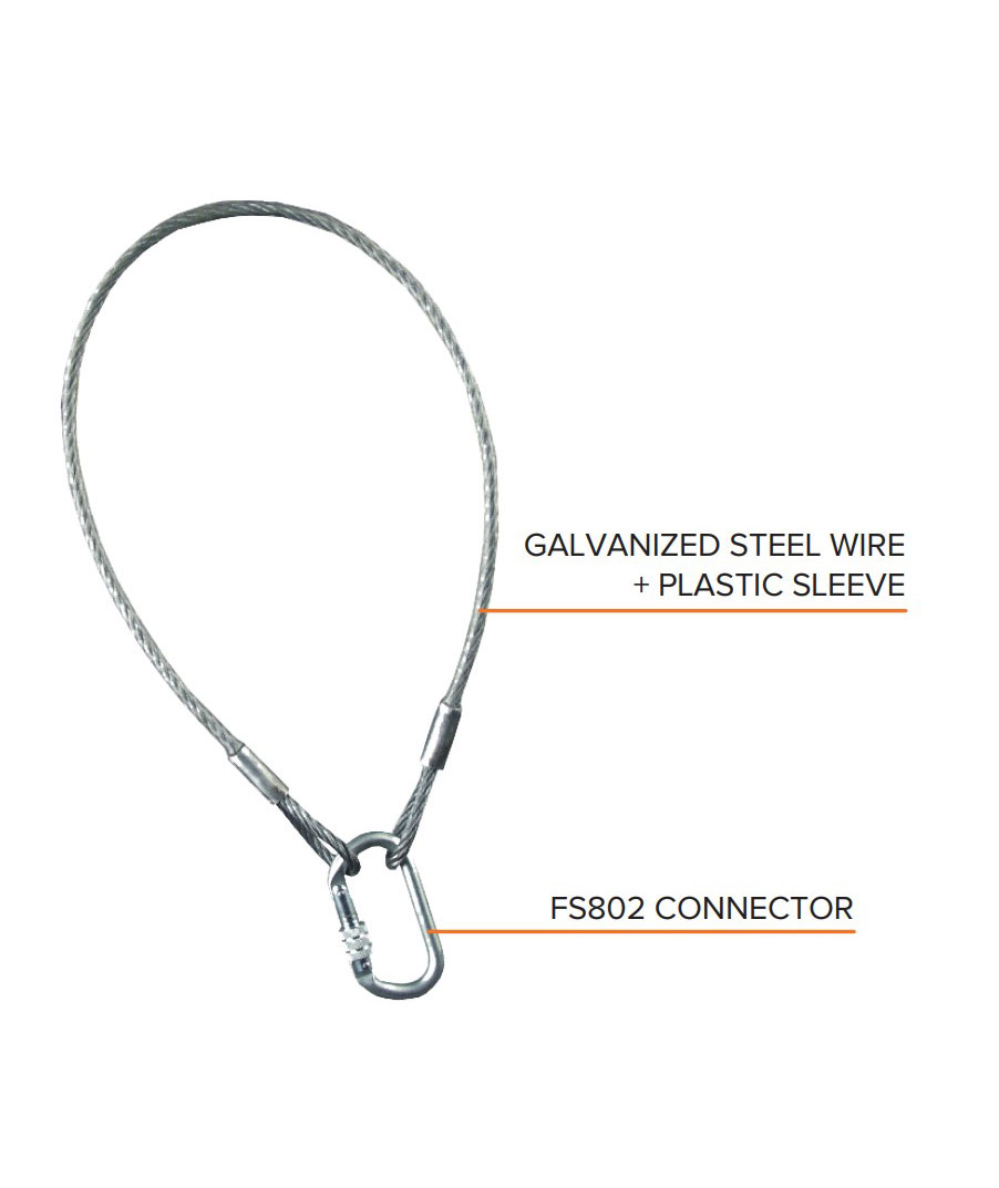 Fall Safe FS803 F&ouml;rankringsrem 1m, St&aring;lgr&aring;