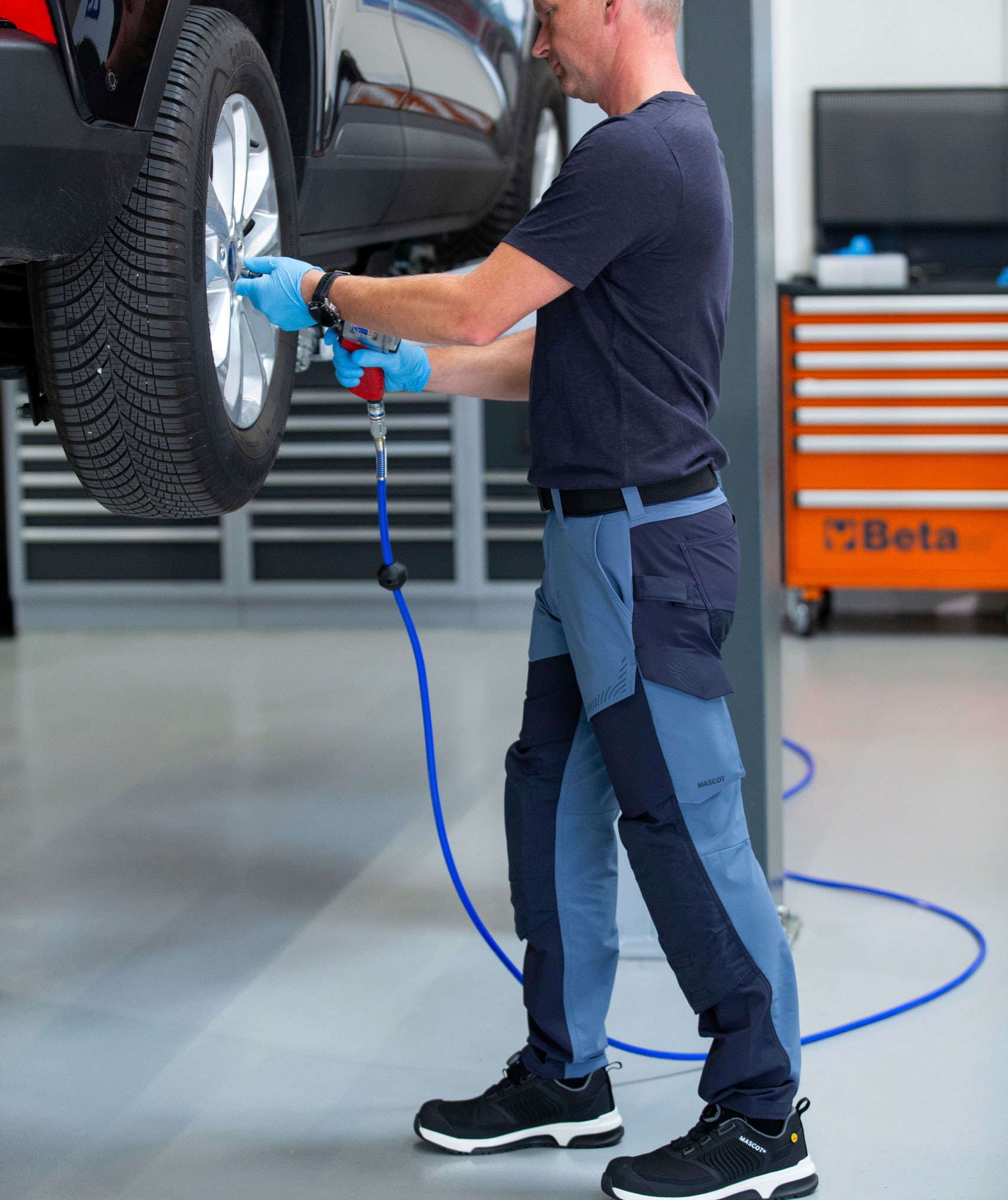 Mascot Customized arbeidsbukse full stretch, Stenbl&aring;/M&oslash;rk Marine, large image number 2