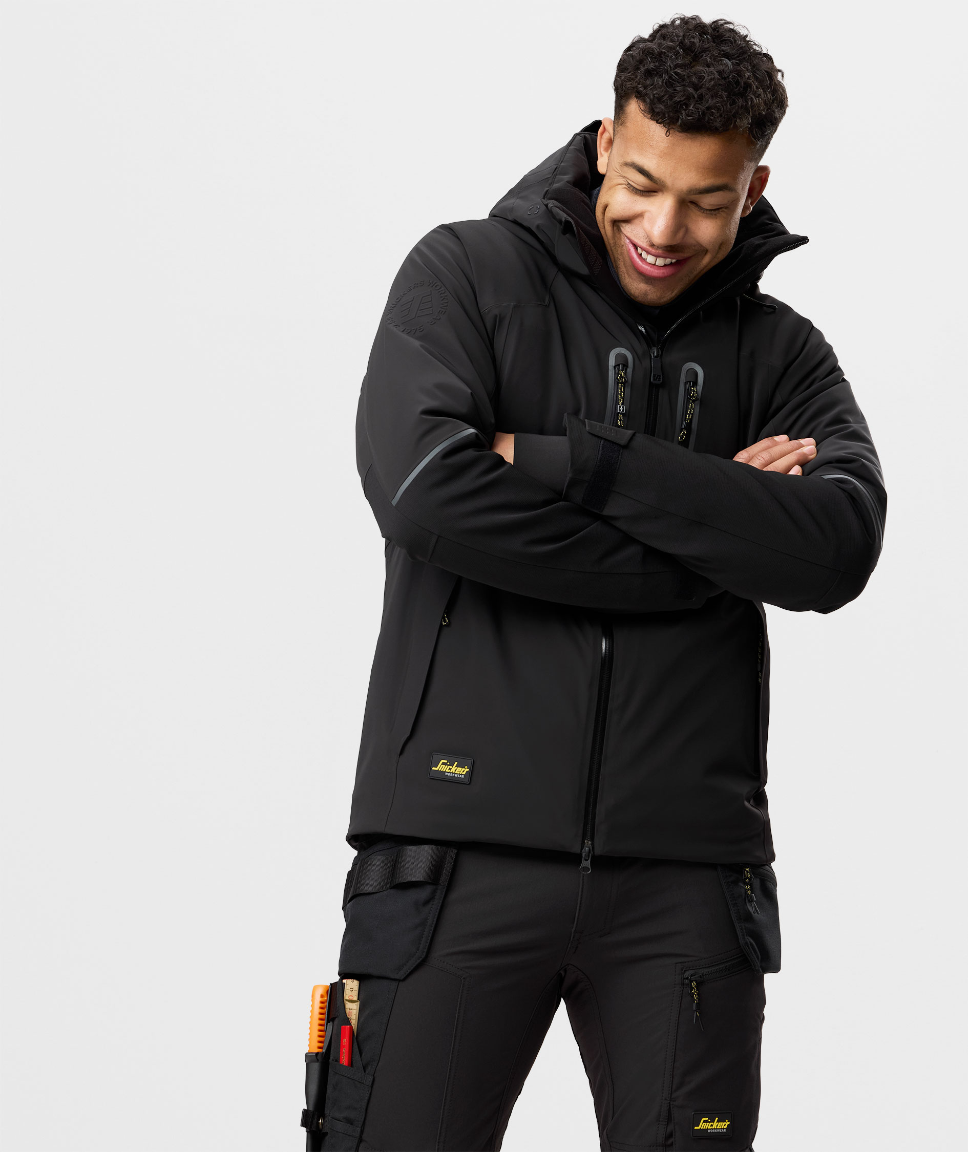 Snickers Flexiwork vinterjakke 1955, Black/Black, large image number 10