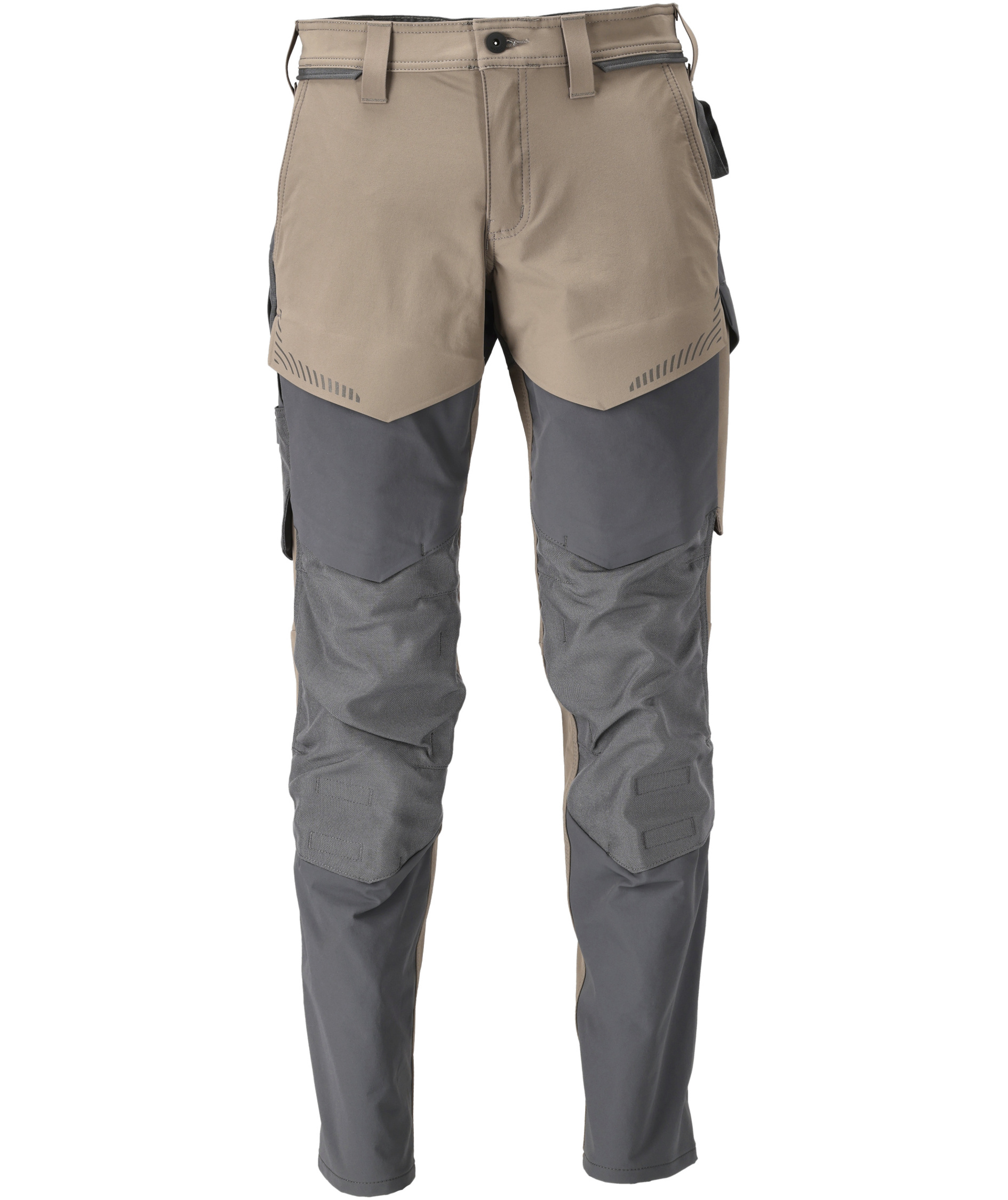 Mascot Customized arbejdsbukser full stretch, M&oslash;rk Sand/Stengr&aring;, M&oslash;rk Sand/Stengr&aring;, swatch