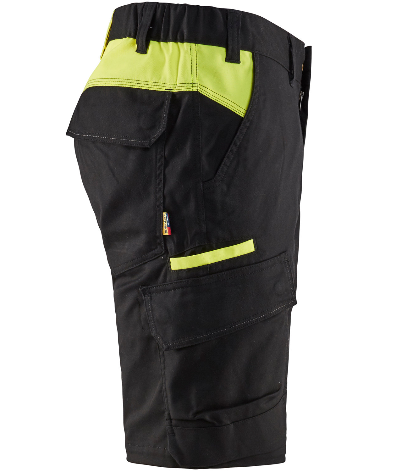 Bl&aring;kl&auml;der arbejdsshorts, Sort/Hi-Vis Gul, large image number 3