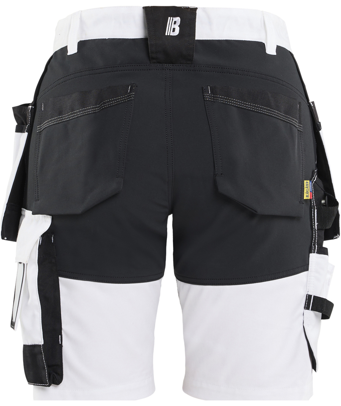 Bl&aring;kl&auml;der dame h&aring;ndv&aelig;rkershorts, Hvid/Sort