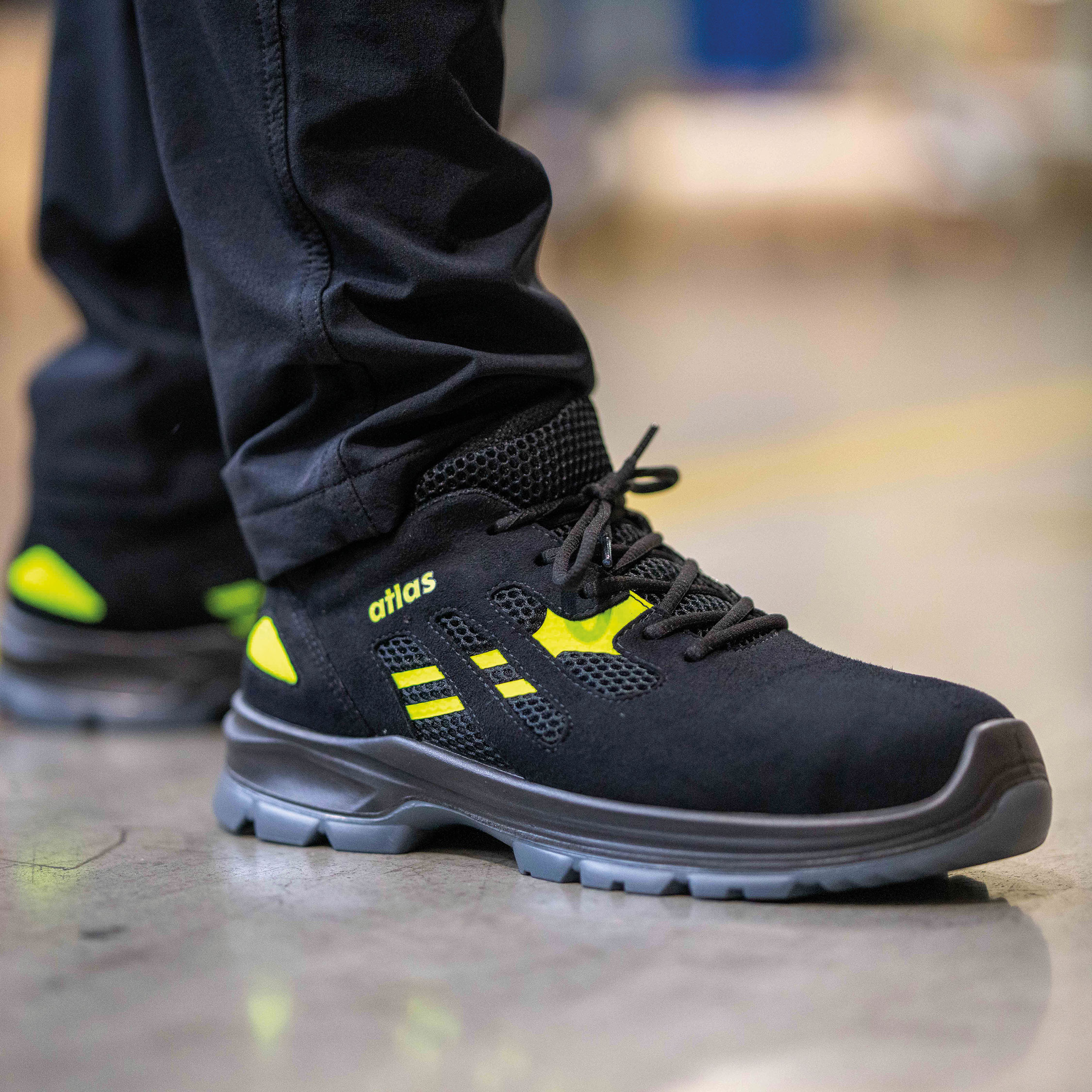 Atlas Flash 2605 XP vernesko S1P, Svart/Gr&oslash;nn, large image number 2