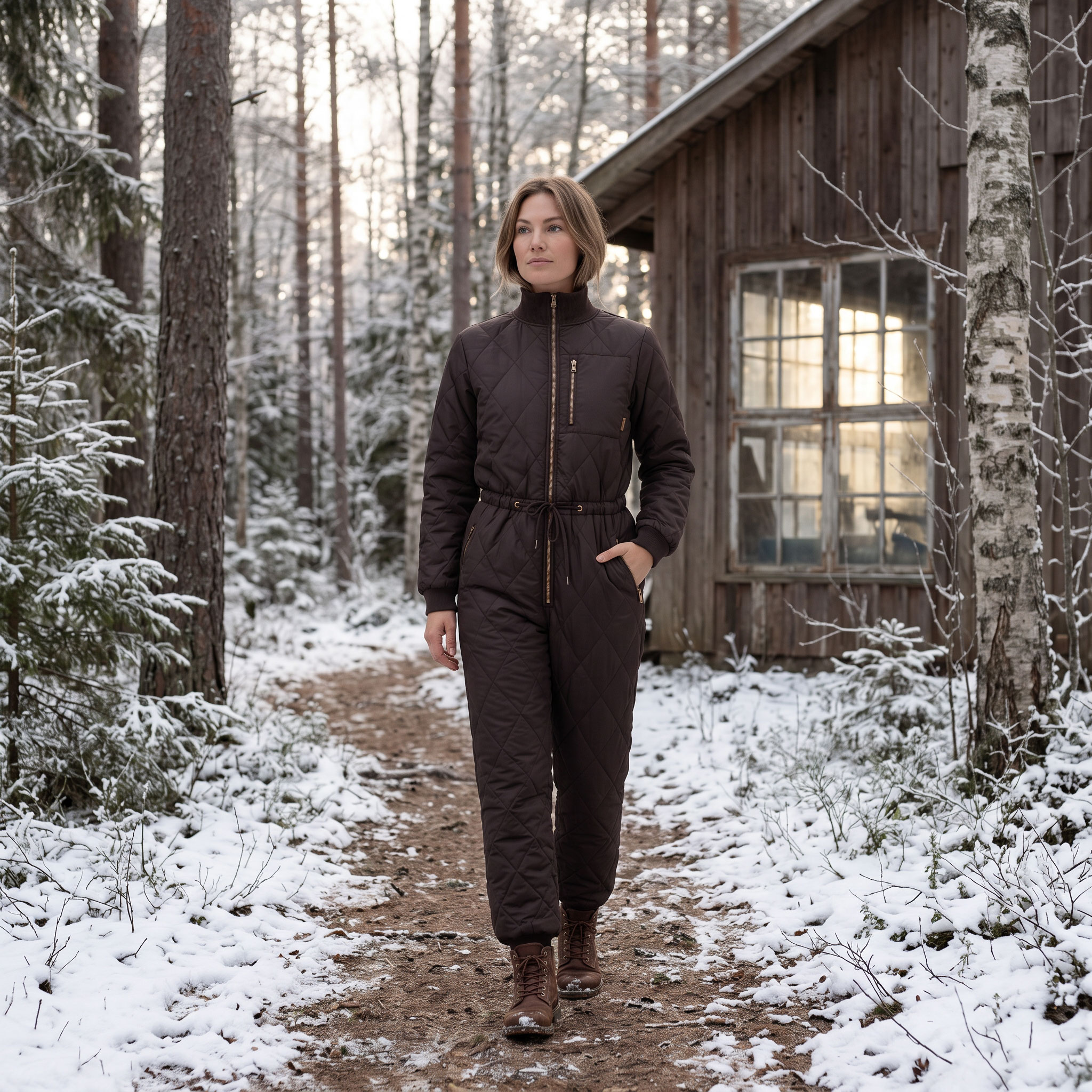 Westborn Basic women's coveralls, Chocolate Brown