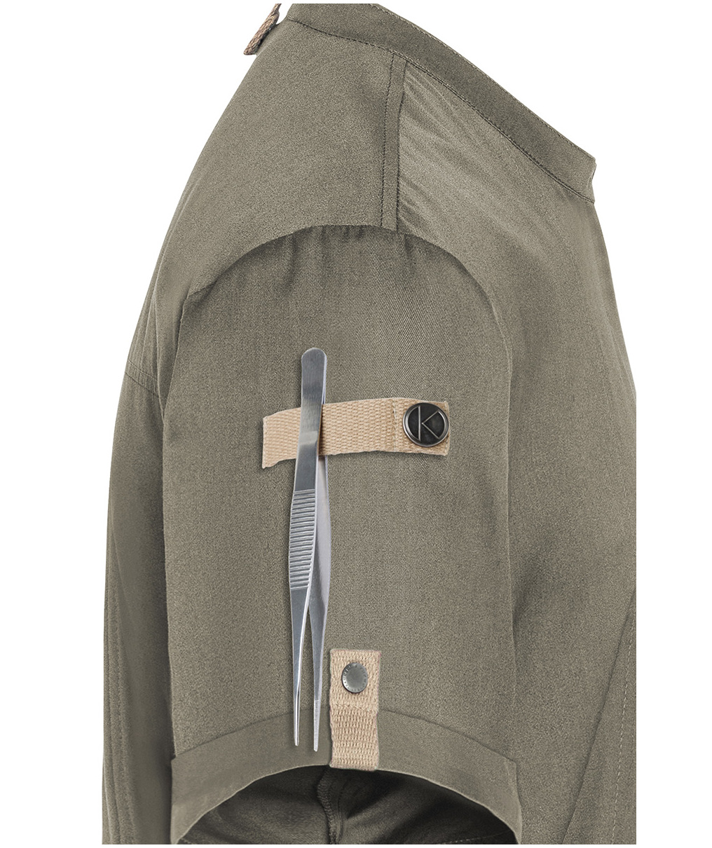 Karlowsky Green-generation kort&aelig;rmet kokkejakke, sage, large image number 9