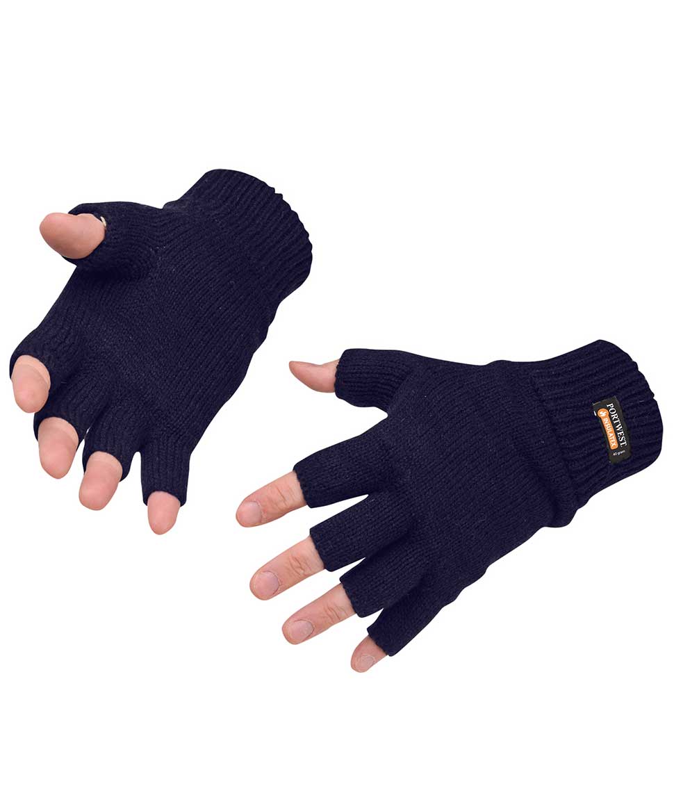 Portwest GL14 fingerl&oslash;se strikkede handsker, Marine