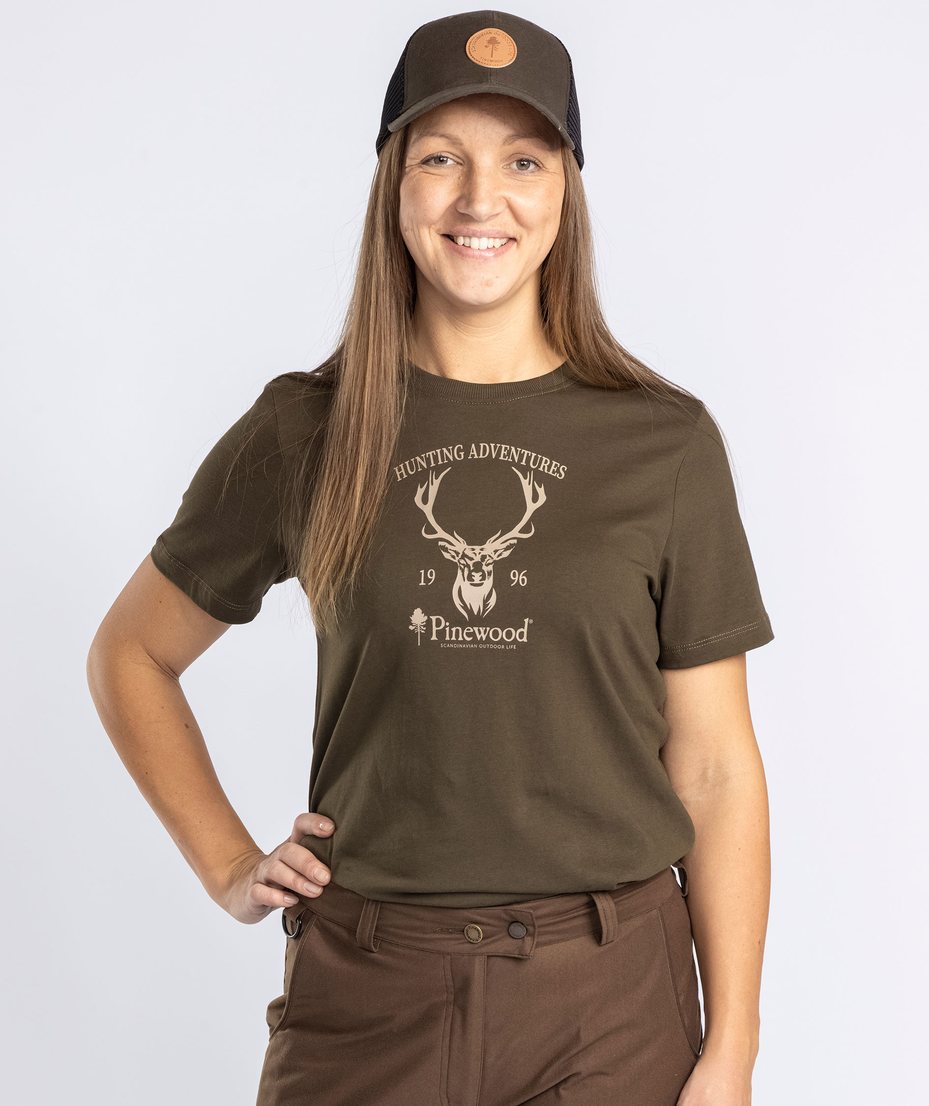 Pinewood Red Deer dame T-shirt, Green, large image number 1
