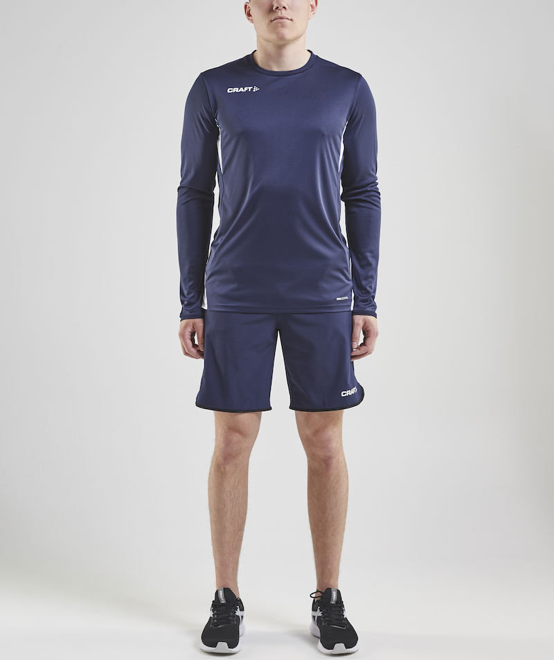 Craft Pro Control Impact l&aring;ng&auml;rmad T-shirt, Navy/Vit, large image number 2