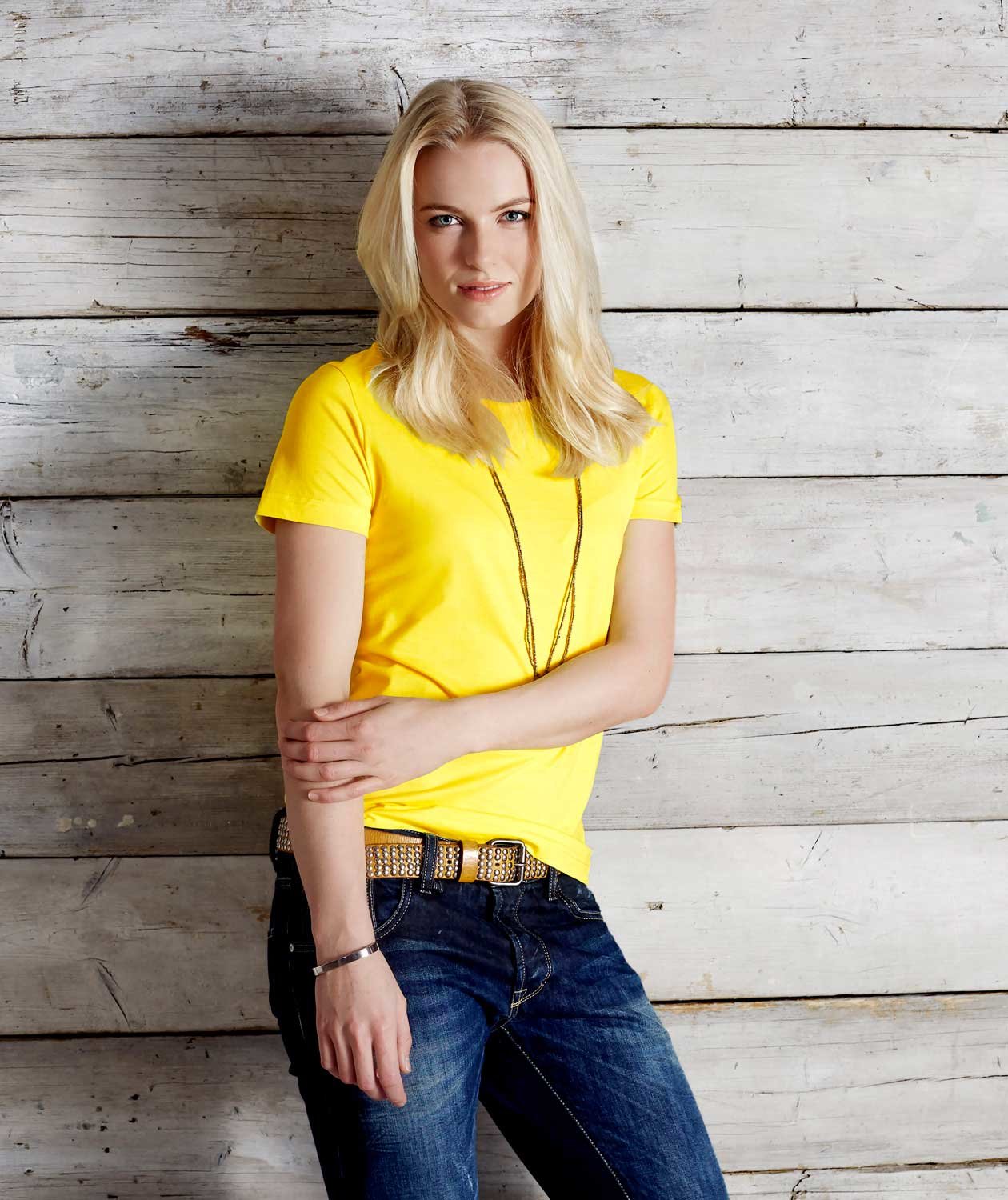 South West Venice &oslash;kologisk dame T-skjorte, Blazing Yellow