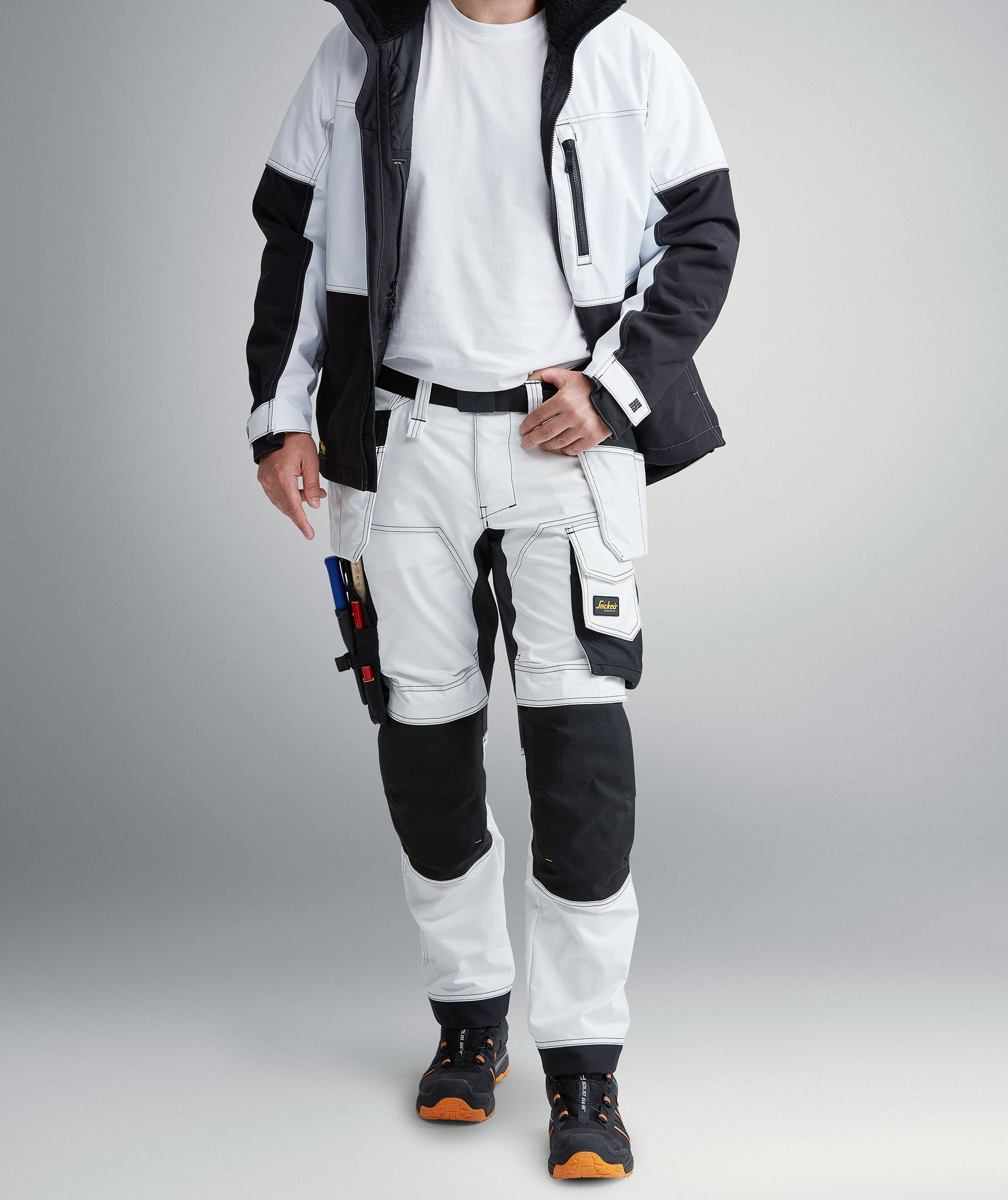 Snickers AllroundWork hantverksbyxa 6241, Vit/Svart