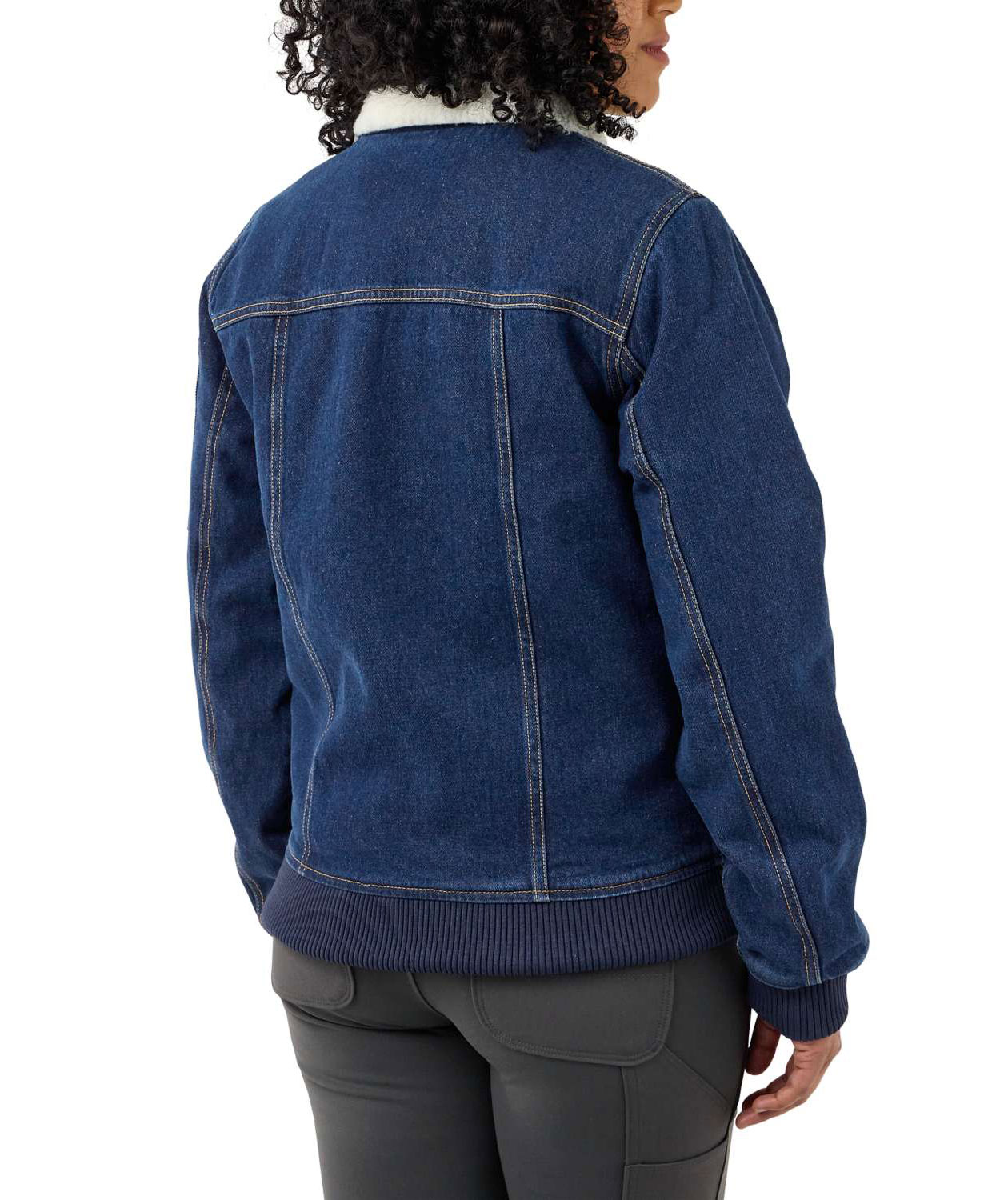 Carhartt dame denim jakke med f&ocirc;r, Beech, large image number 2