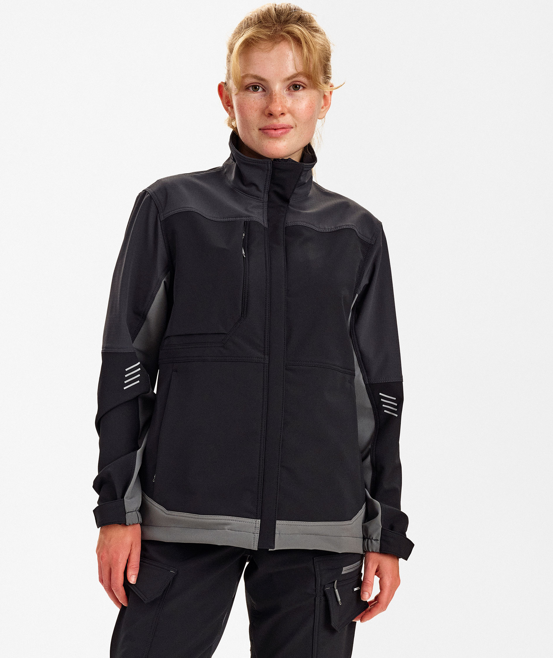 Engel Entire dame arbejdsjakke full stretch, Black/Anthracite Grey, large image number 1