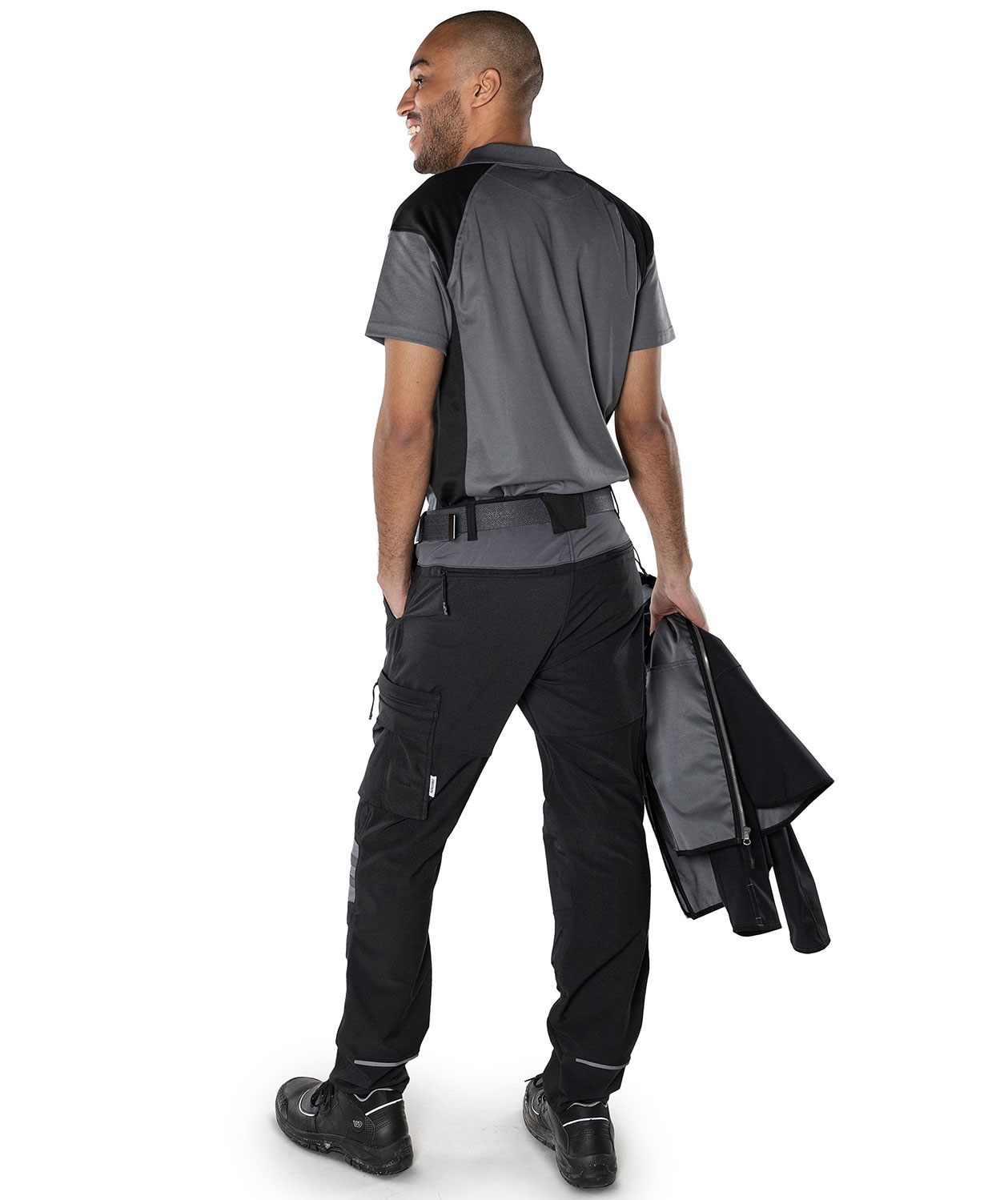 Fristads arbetsbyxa 2653 LWS full stretch, Svart/Gr&aring;, large image number 2