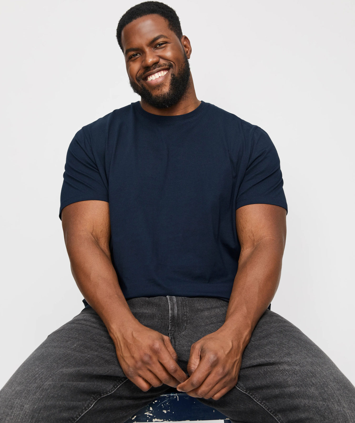 Jack & Jones JJEORGANIC Basic Plus Size T-Shirt, Navy Blazer, large image number 3