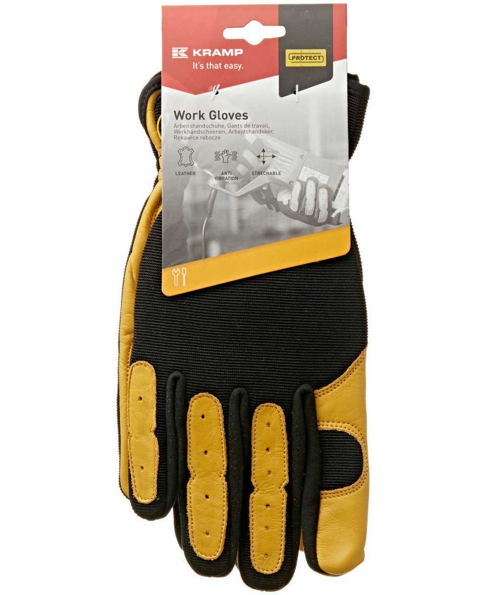 Kramp vibrationsd&auml;mpande handskar, Svart/Gul