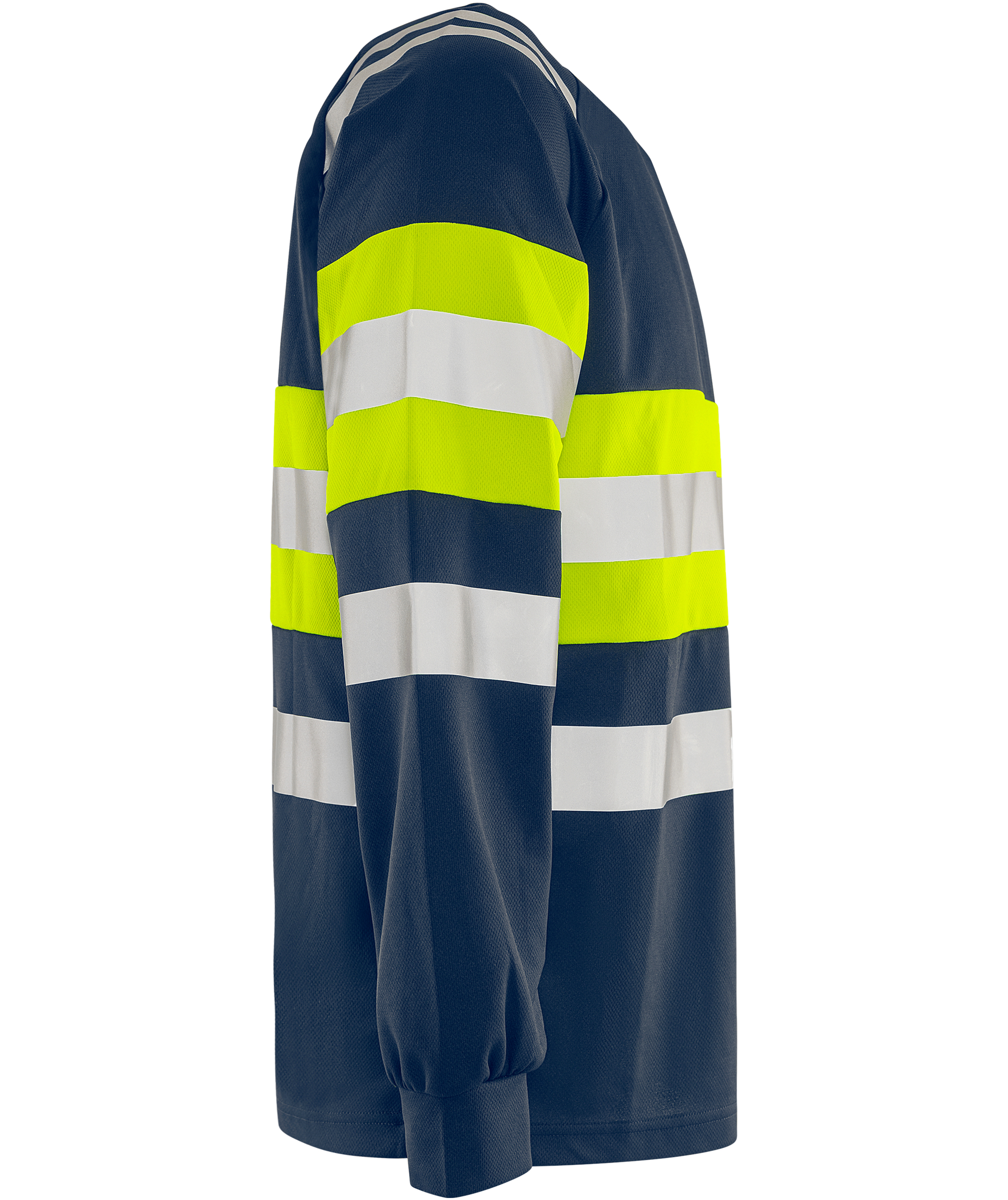 Fristads l&aring;ng&auml;rmad T-shirt 7881 GPST, Varsel yellow/marinbl&aring;, large image number 2