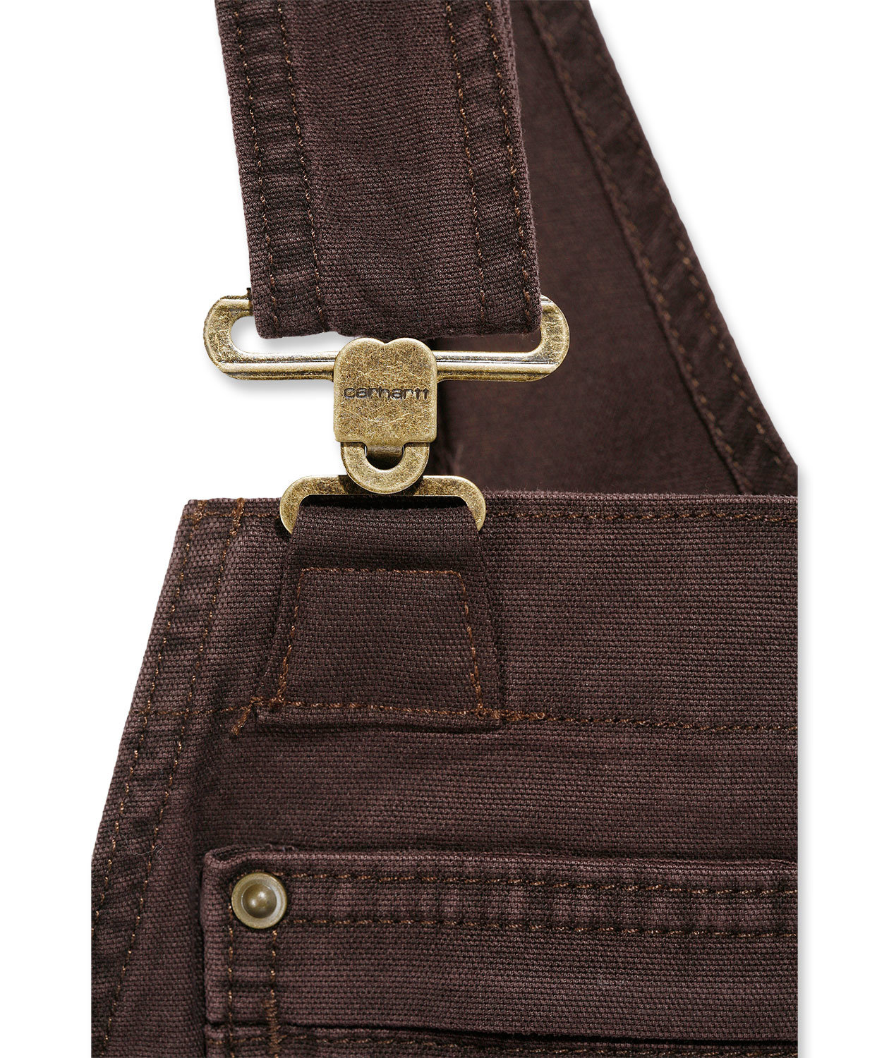 Carhartt Double Front BIB dame selebukse, M&oslash;rkebrun, large image number 2