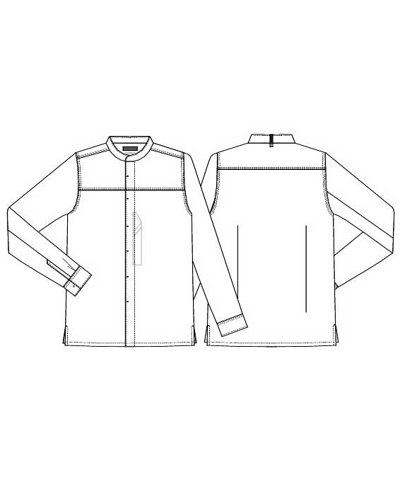 Kentaur modern fit kokke-/service skjorte, Oceanbl&aring;, large image number 3