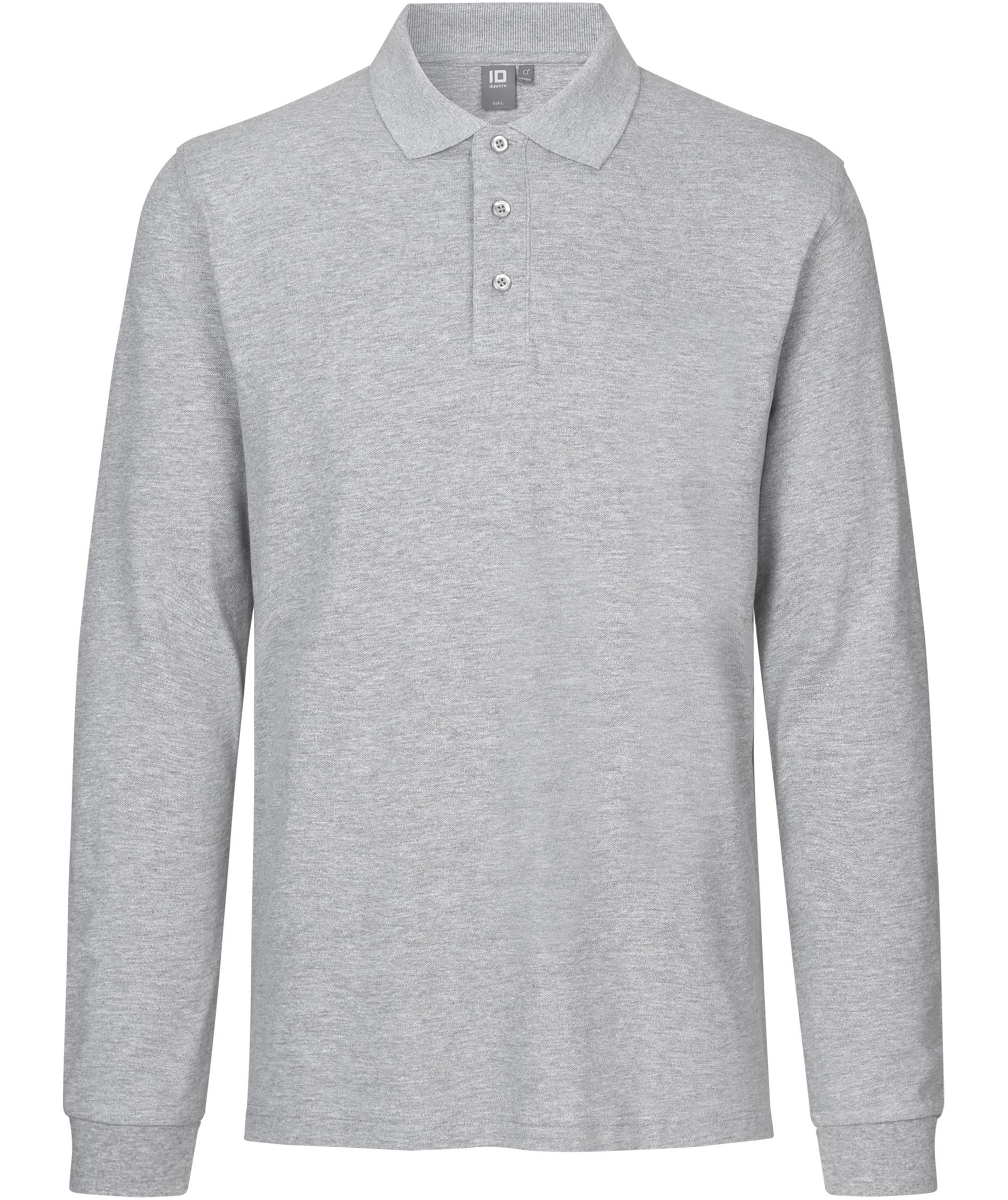 ID l&aring;ng&auml;rmad pik&eacute;tr&ouml;ja med stretch, Gr&aring; melange