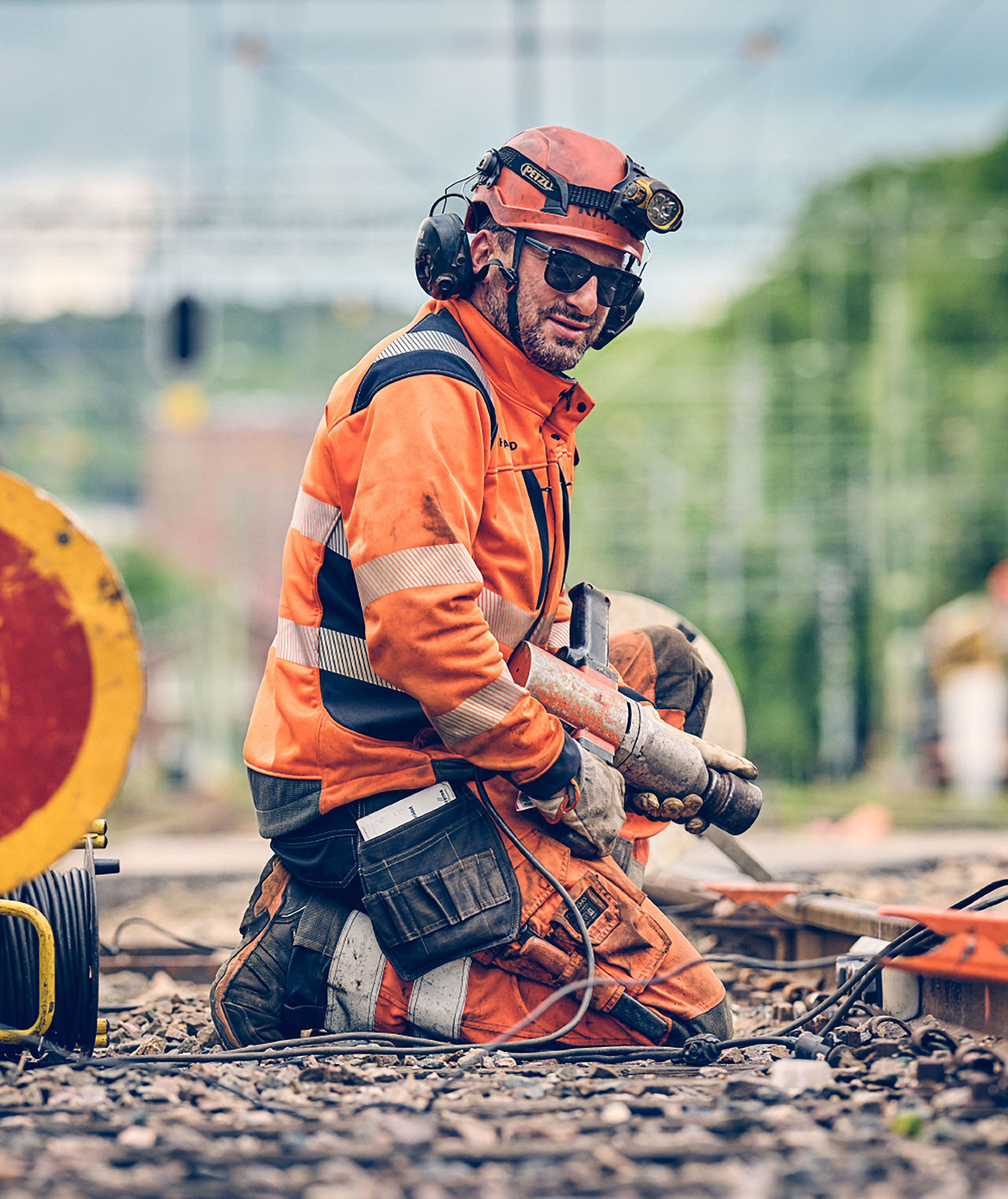 Tranemo Zenith FR softshelljakke, Hi-Vis Orange/Marine, large image number 1