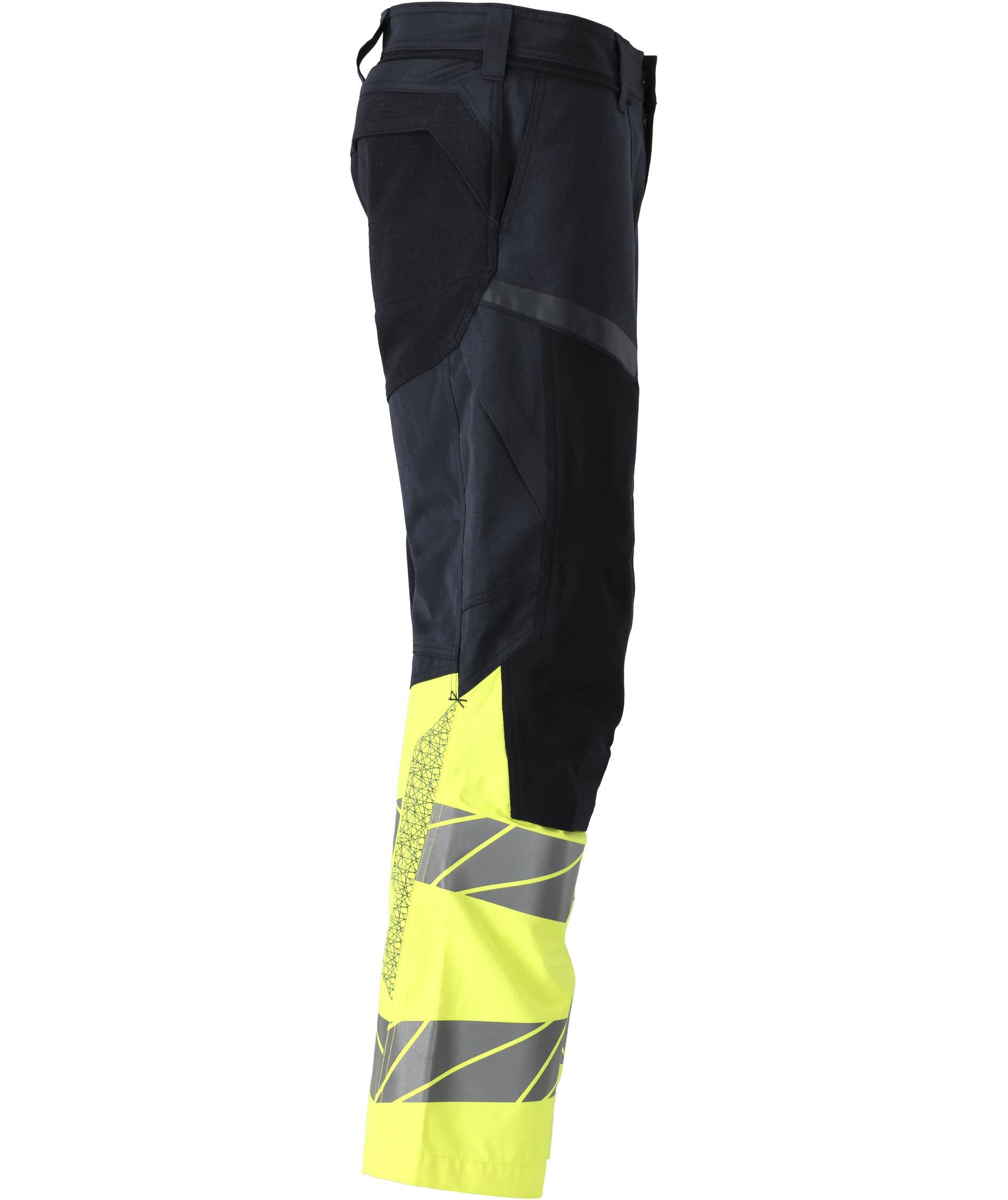 Mascot Accelerate Multisafe arbeidsbukse, M&oslash;rk Marine/Hi-Vis Gul, large image number 2