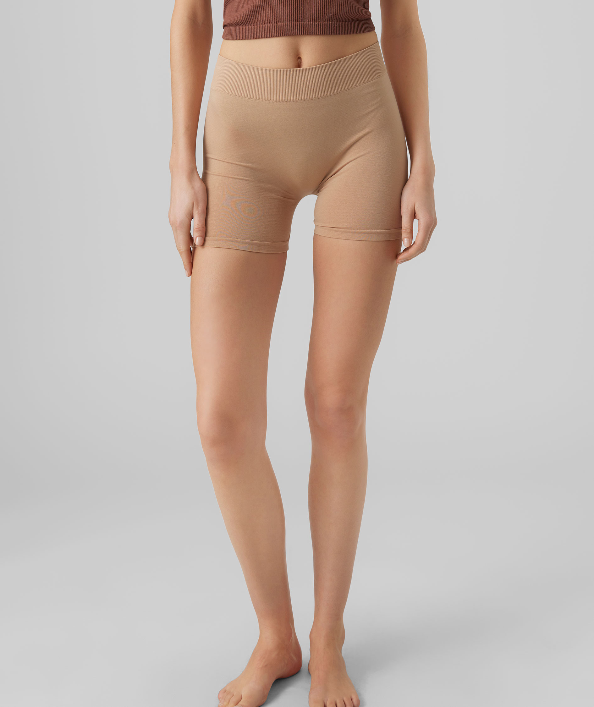 Vero Moda VMJACKIE korta seamless innershorts dam, Tan, large image number 4