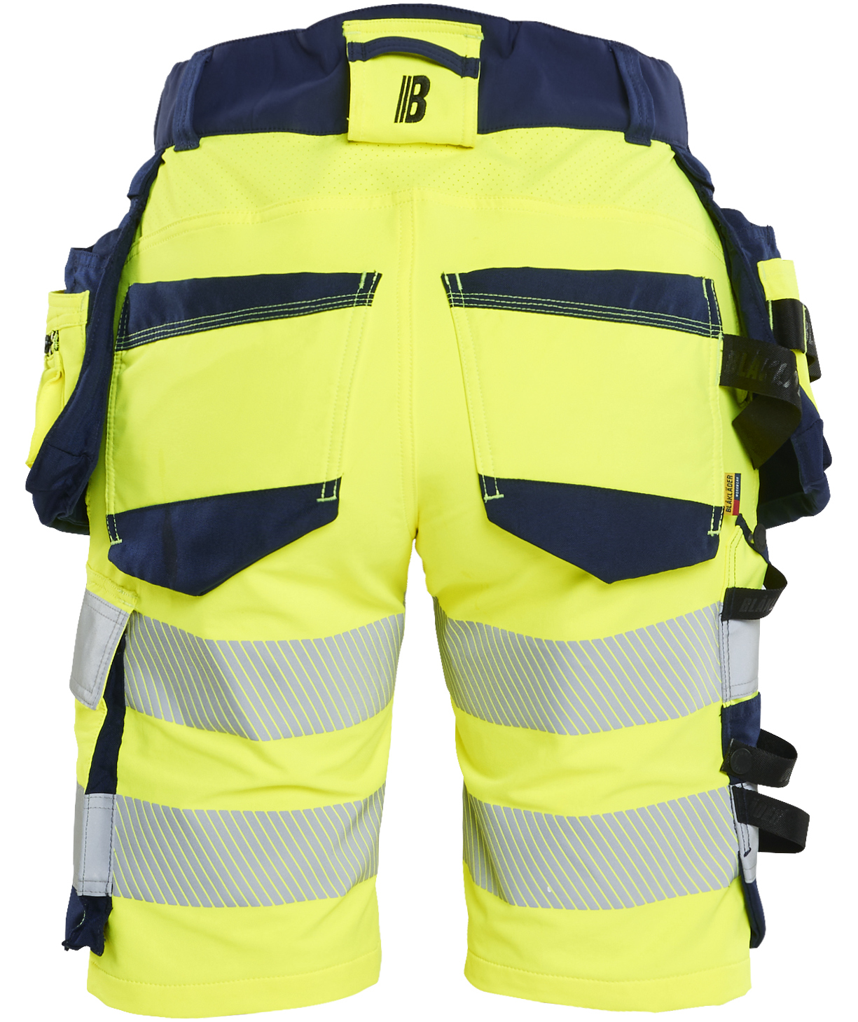 Bl&aring;kl&auml;der Damen Handwerkershorts full stretch, Hi-Vis gelb/marine, large image number 1