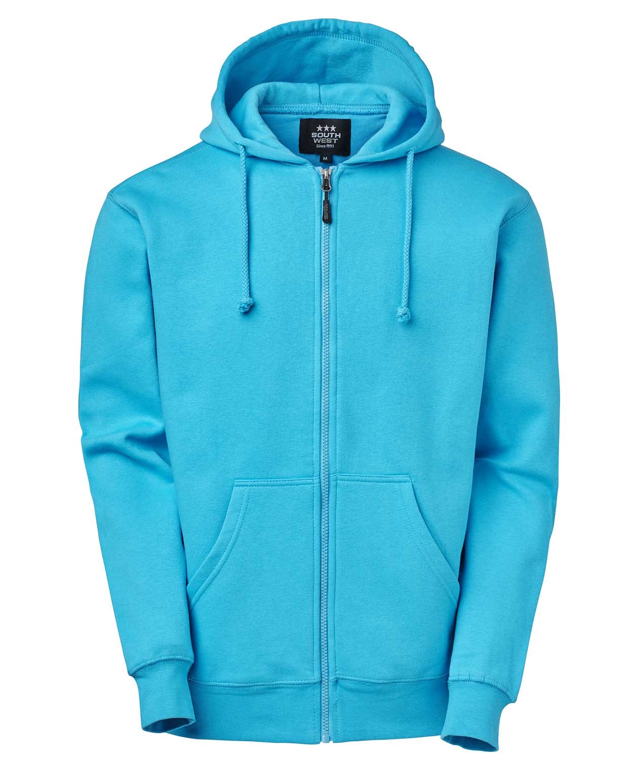 South West Parry hoodie med blixtl&aring;s, Aquabl&aring;