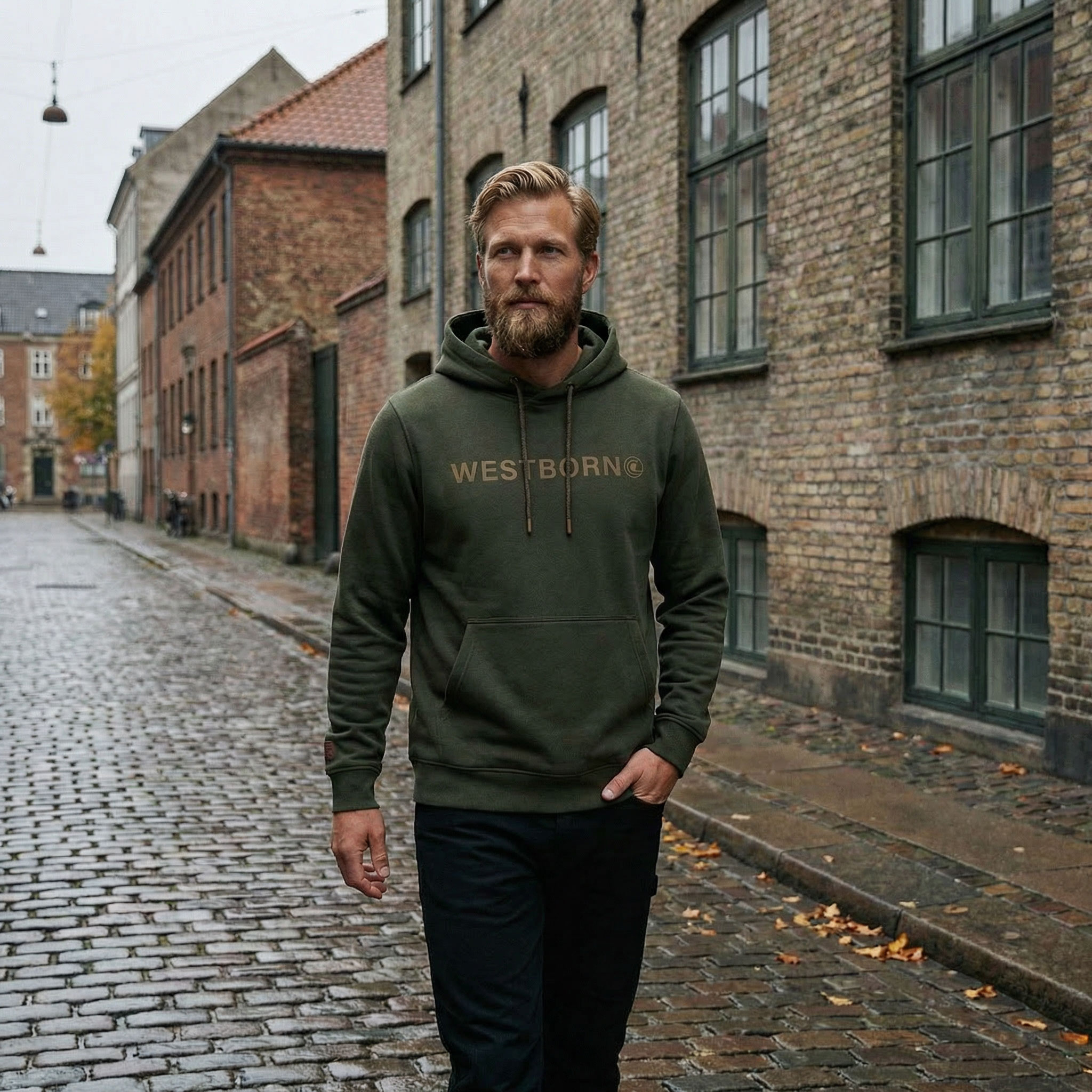 Westborn Logo hoodie, Dark Olive