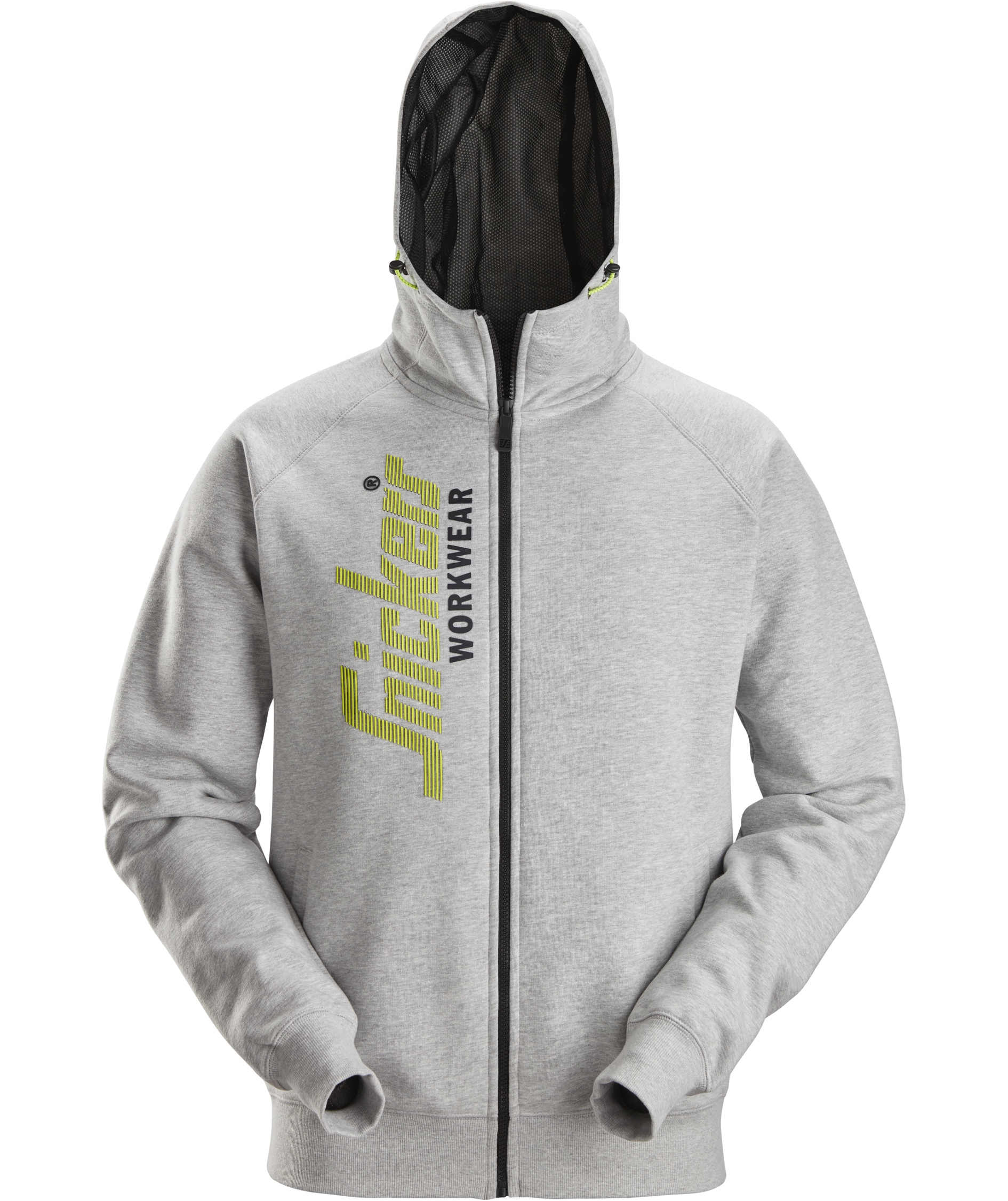 Snickers Logo hettegenser med glidel&aring;s 2846, Grey melange, Grey melange, swatch