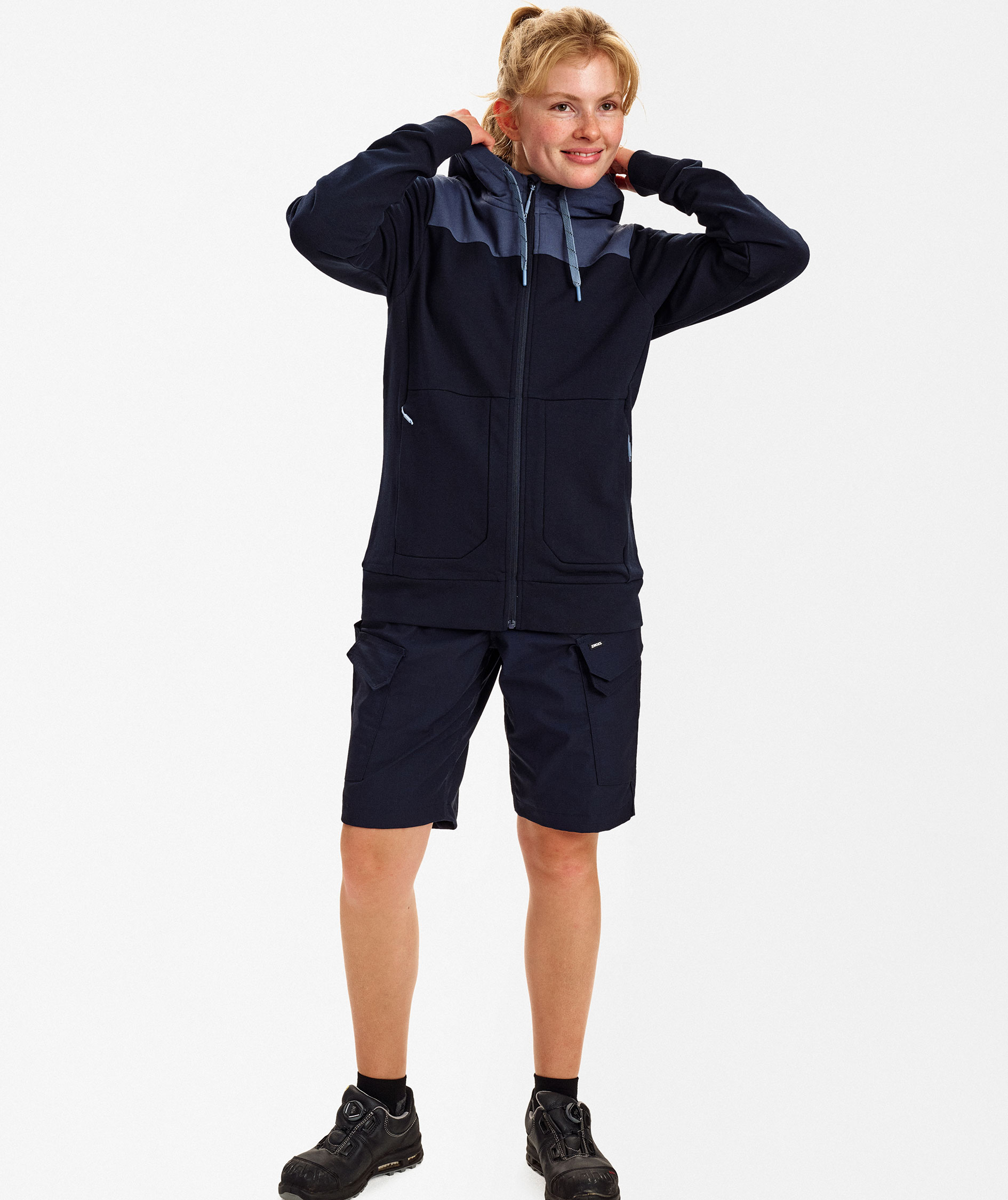 Engel Entire hoodie med dragkedja dam, Deep Blue/Dark Sea, large image number 2