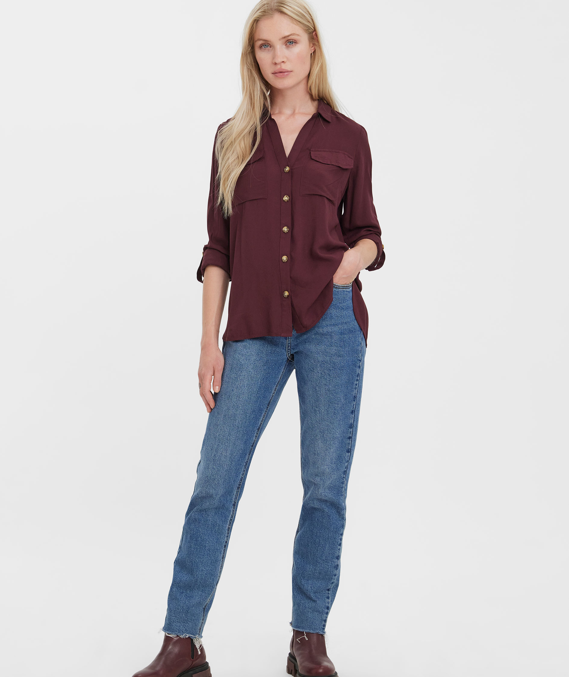 Vero Moda VMBUMPY dame skjorte, Winetasting, large image number 4