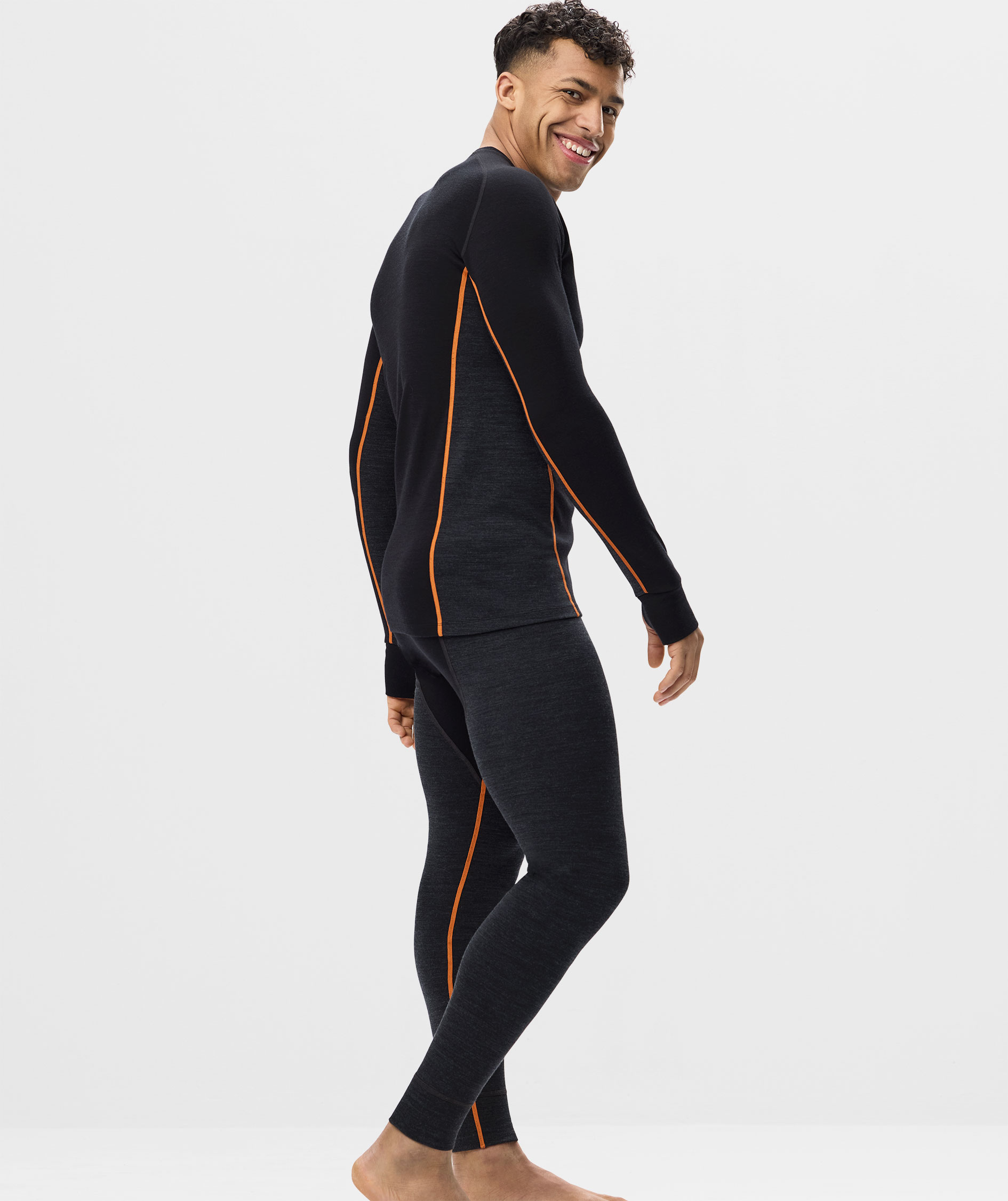 Snickers l&aring;ng&auml;rmad underst&auml;llstr&ouml;ja med merinoull 9480, Black/Anthracite Melange, large image number 5