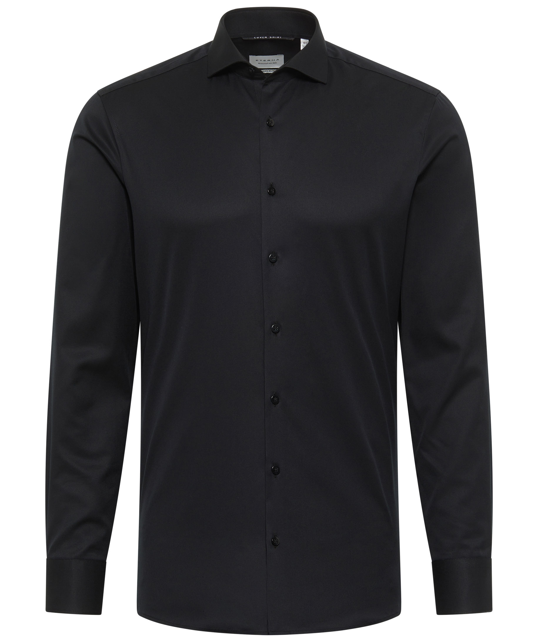 Eterna Cover super slim skjorta, Black, Black, swatch