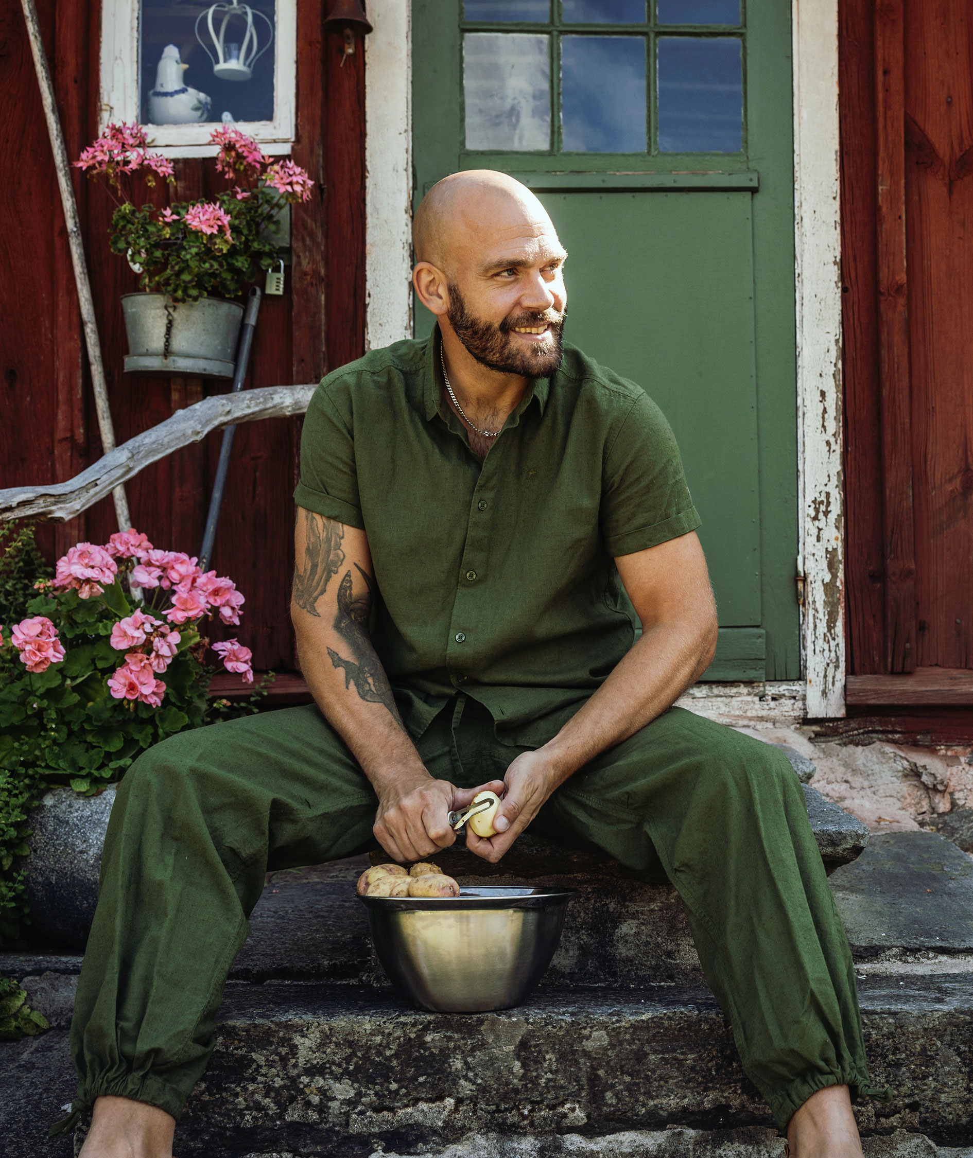 Pinewood V&auml;rnamo kort&aelig;rmet skjorte, Pine green, large image number 7