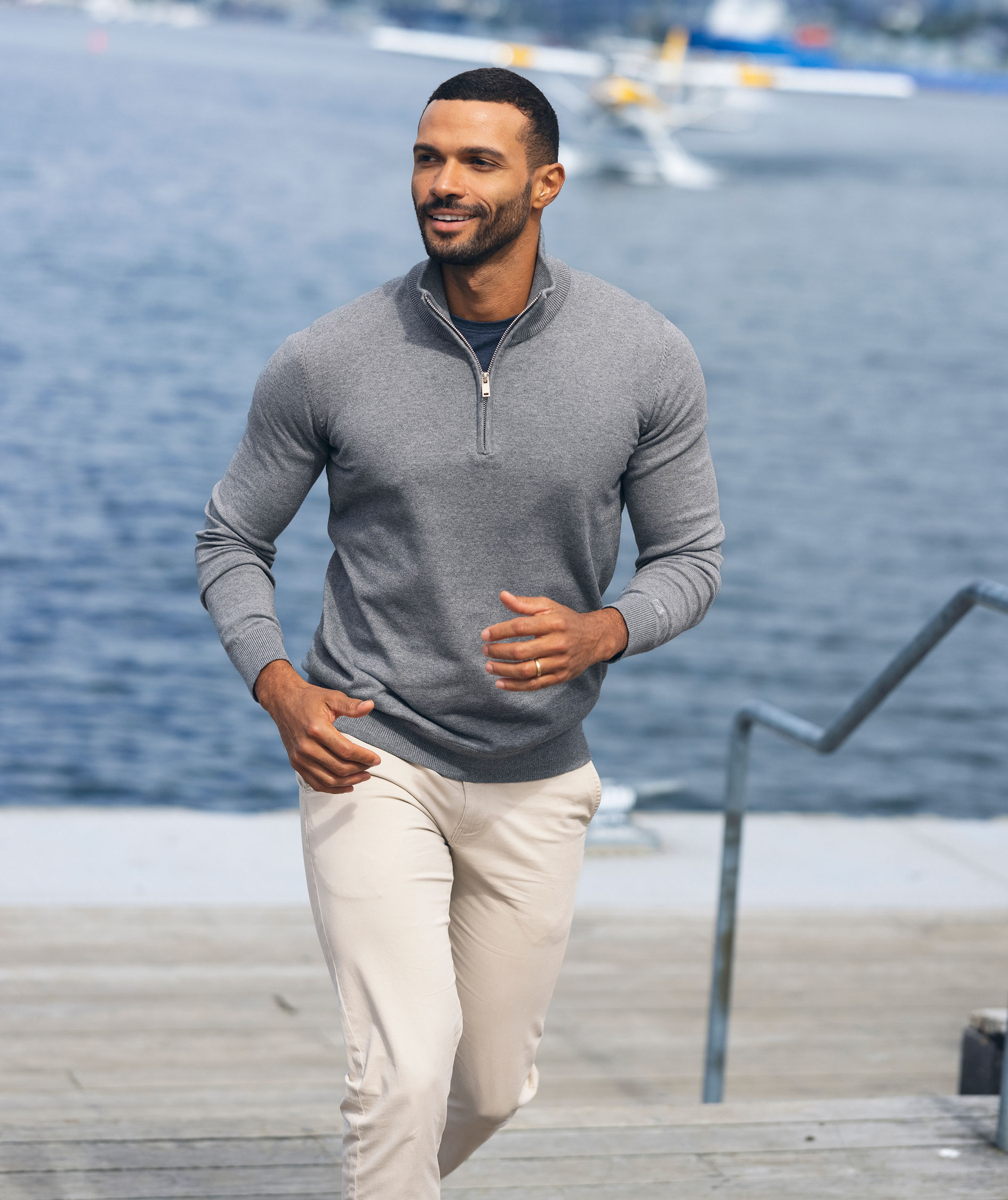 Cutter & Buck Oakville half zip striktr&oslash;je, Grey melange 
