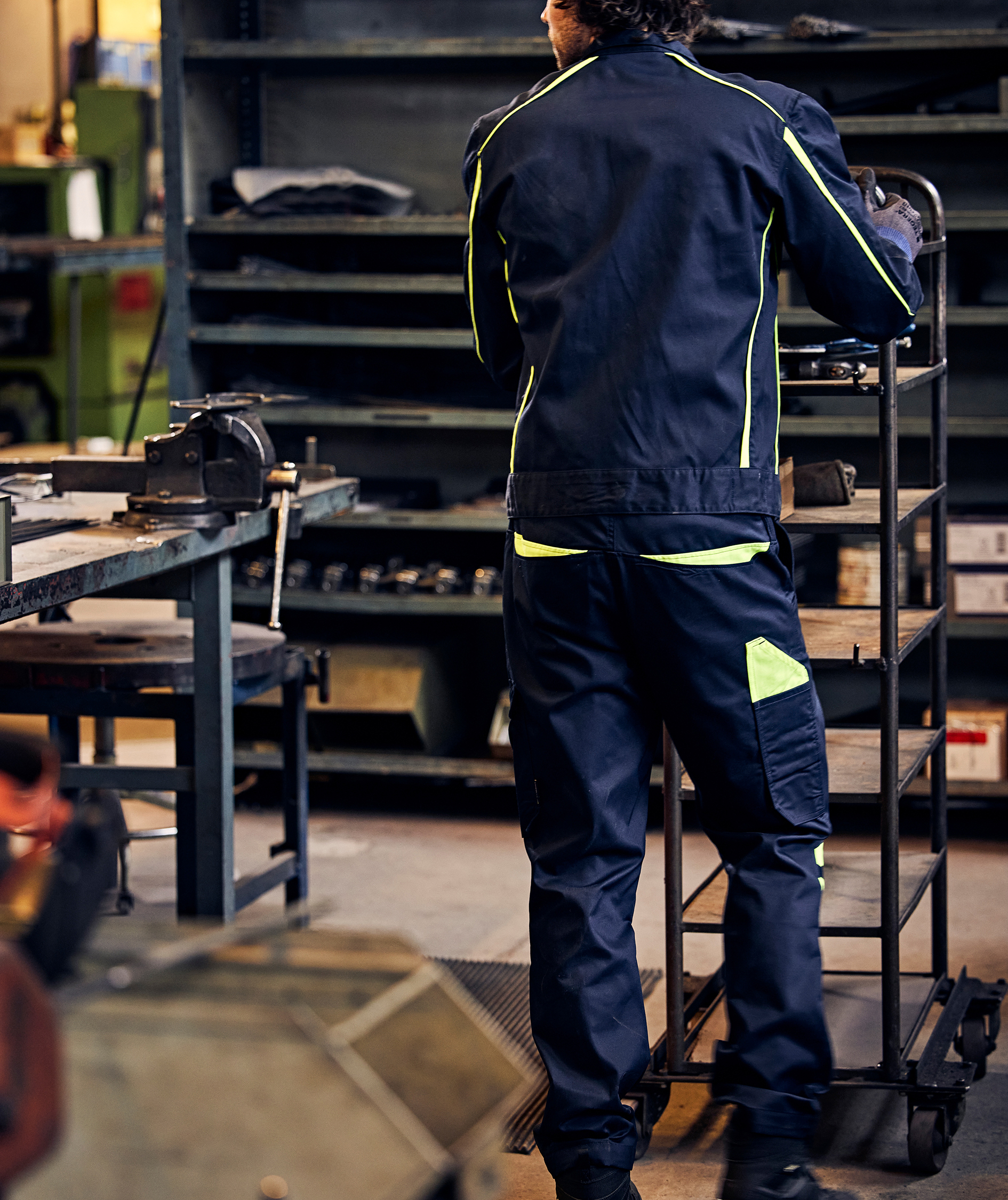 Fristads service trousers 2930 GWM, Dark Marine/Hi-Vis Yellow, large image number 10