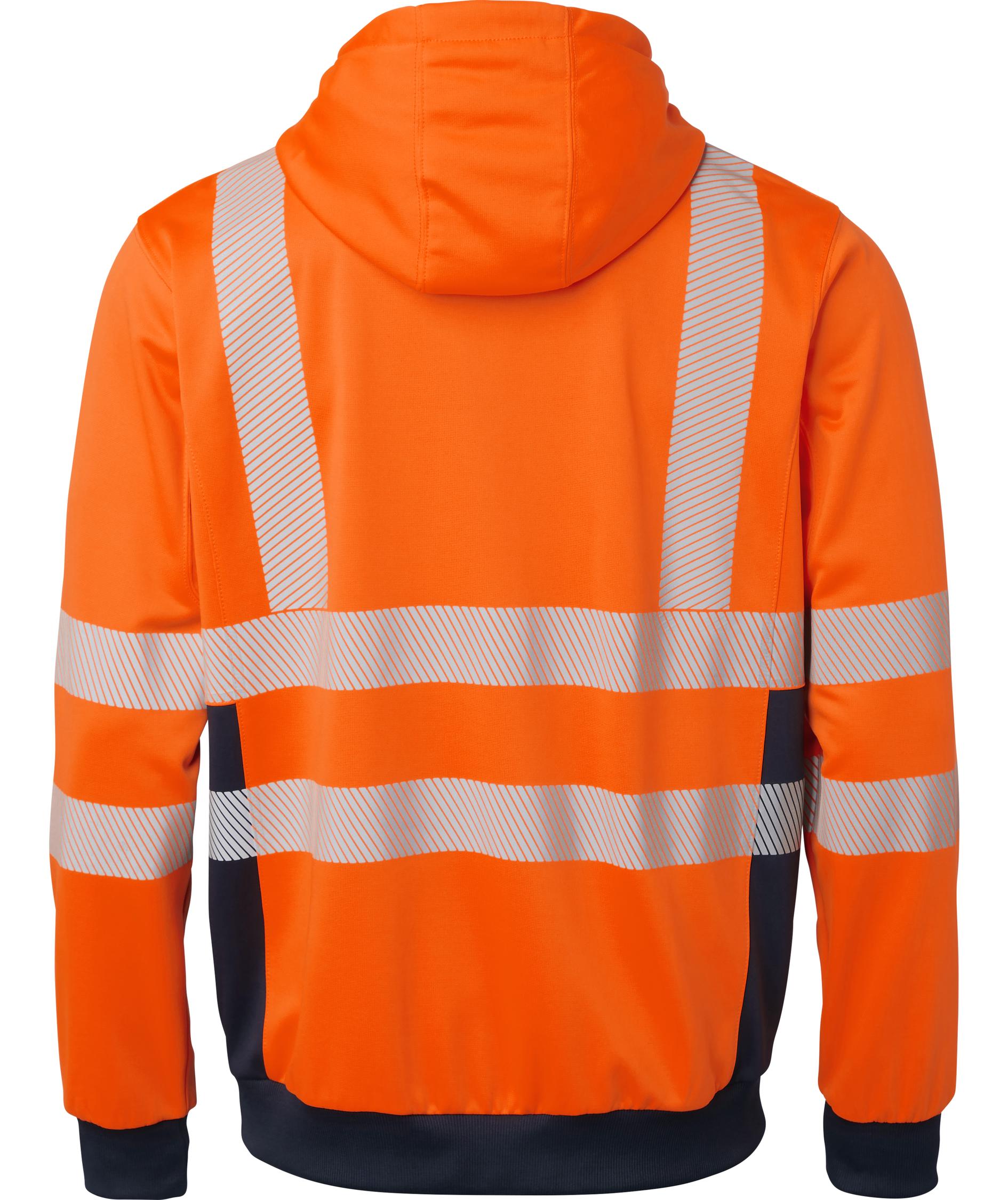Top Swede hoodie med dragkedja 1729, Varsel Orange/Navy