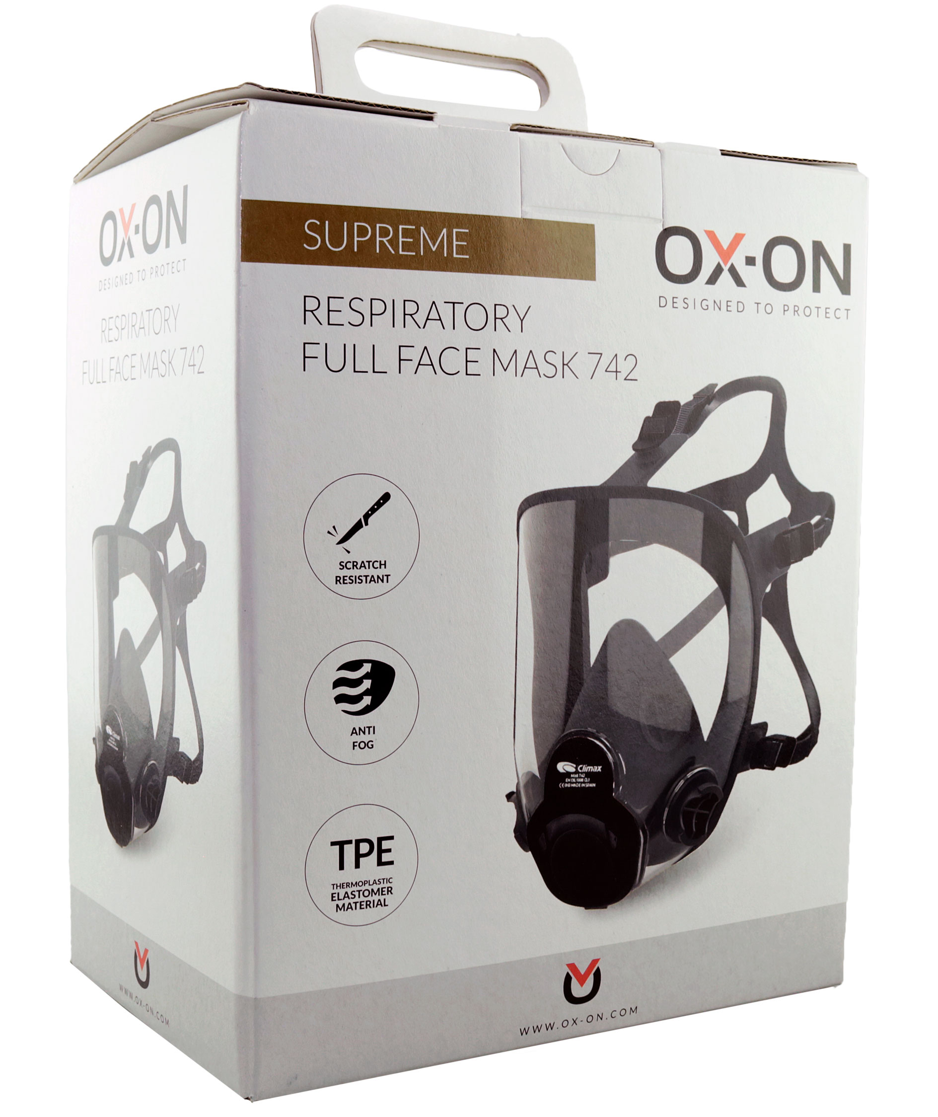 OX-ON Respiratory hel-maske 742 Supreme, Sort, Sort, large image number 2